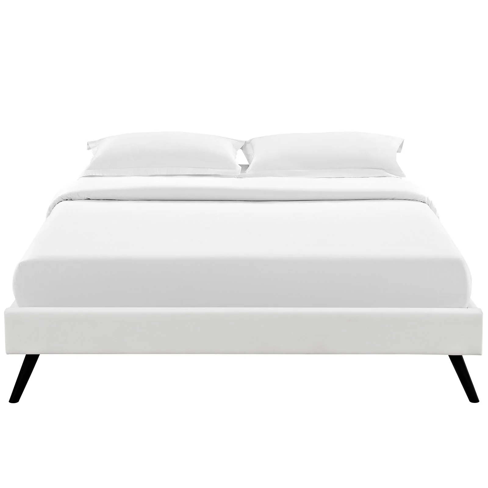 Modway Helen Vinyl Queen Bed Frame with Round Splayed Legs - Image 9