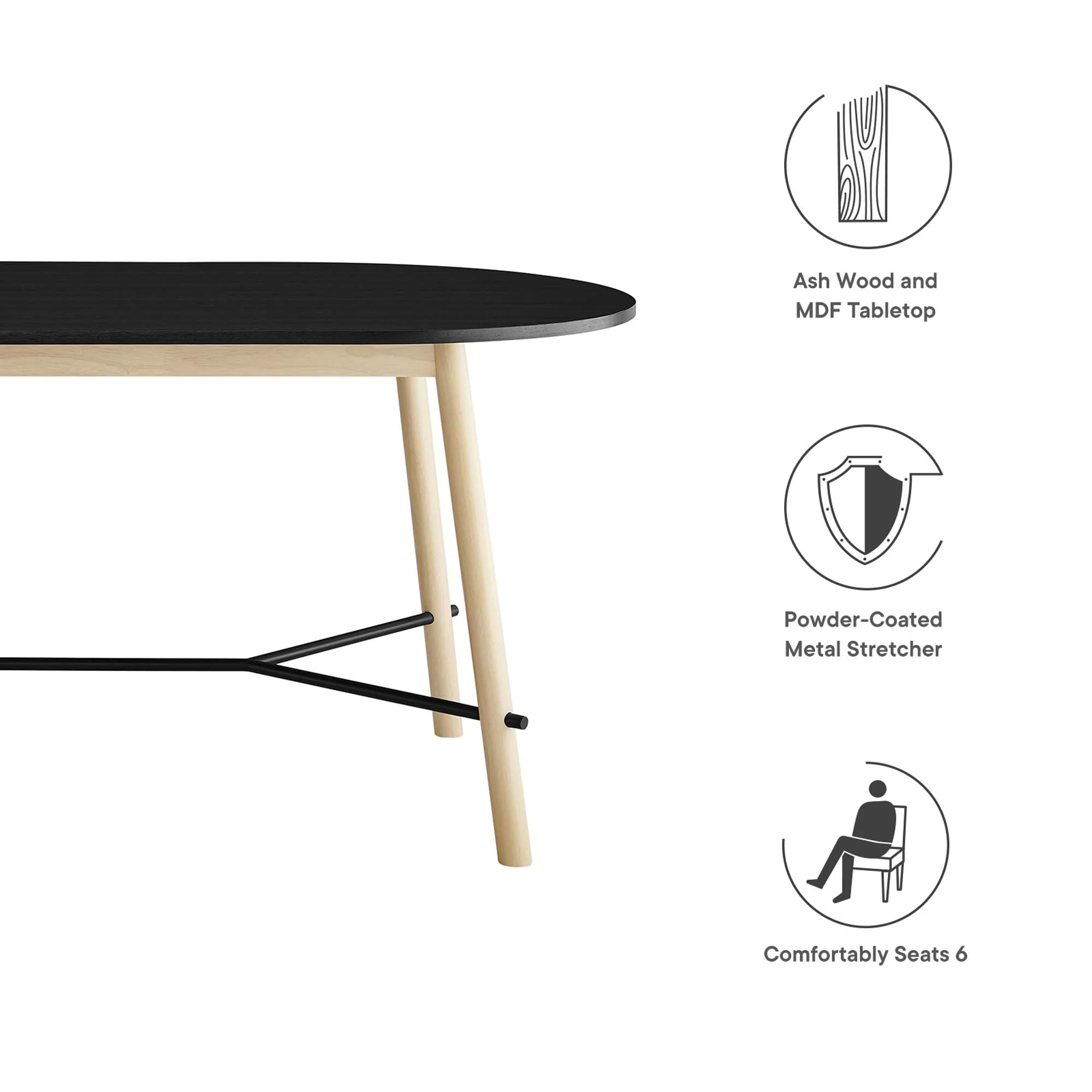 Modway Infuse 71" Wood Grain Dining Table - Image 7