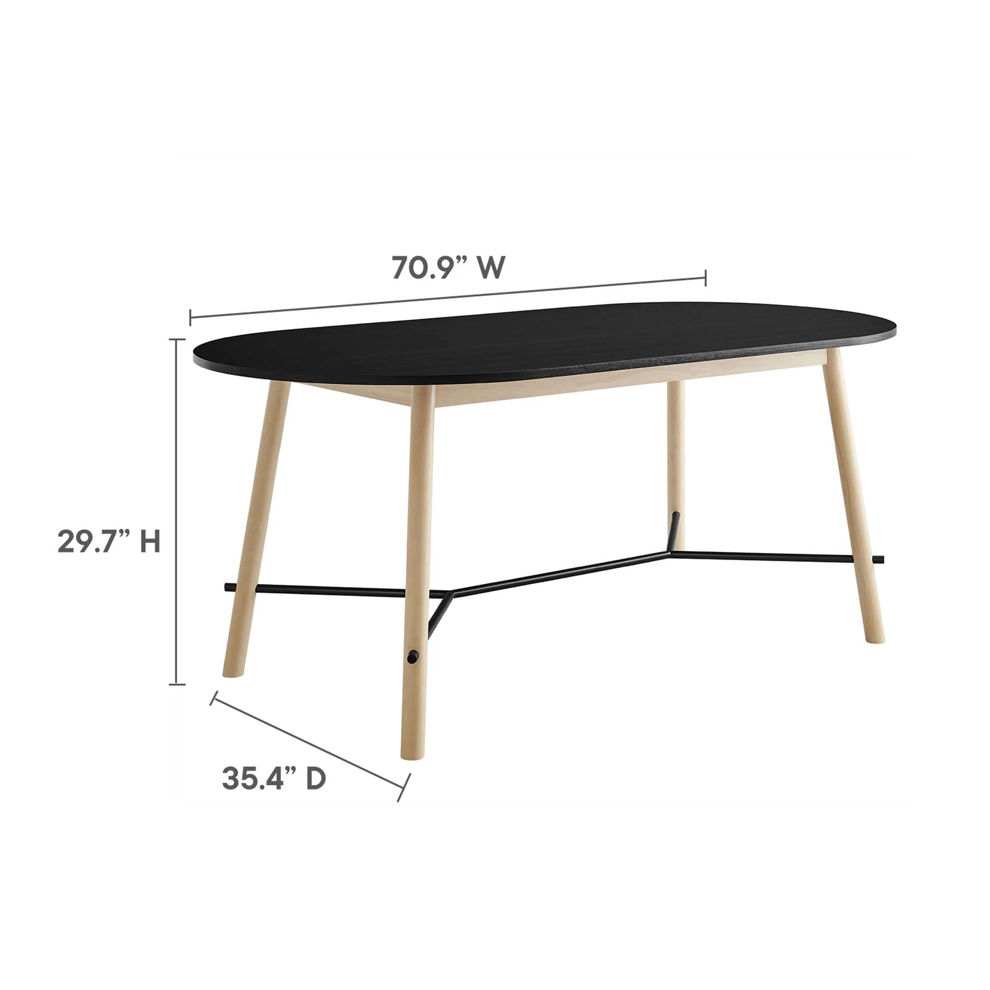 Modway Infuse 71" Wood Grain Dining Table - Image 8