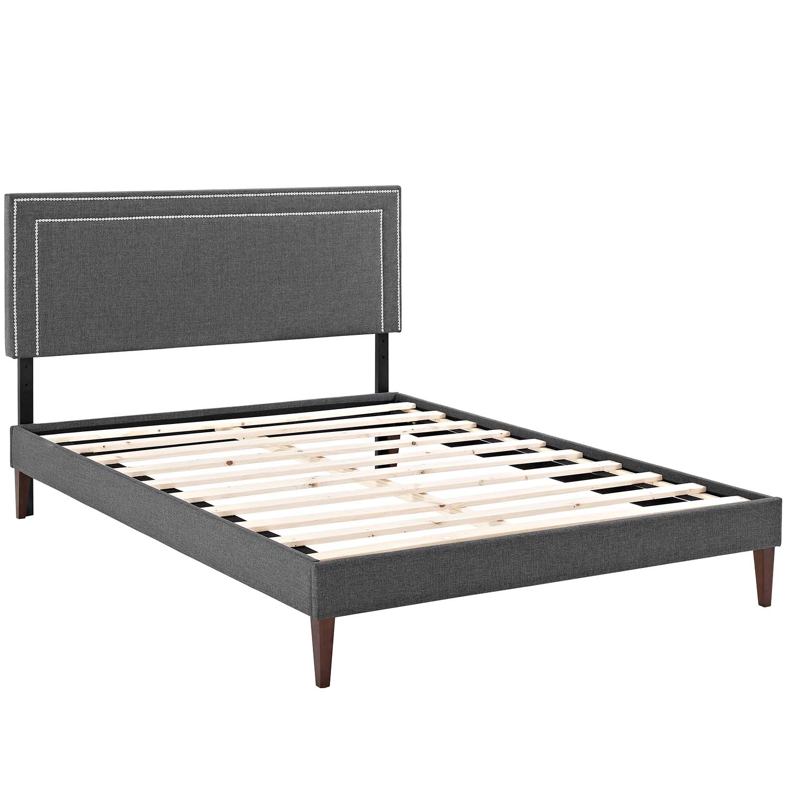 Modway Jessamine Fabric Queen Platform Bed with Squared Tapered Legs - Image 3