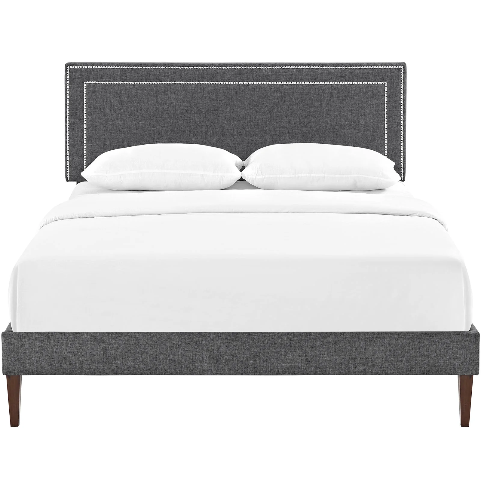 Modway Jessamine Fabric Queen Platform Bed with Squared Tapered Legs - Image 5