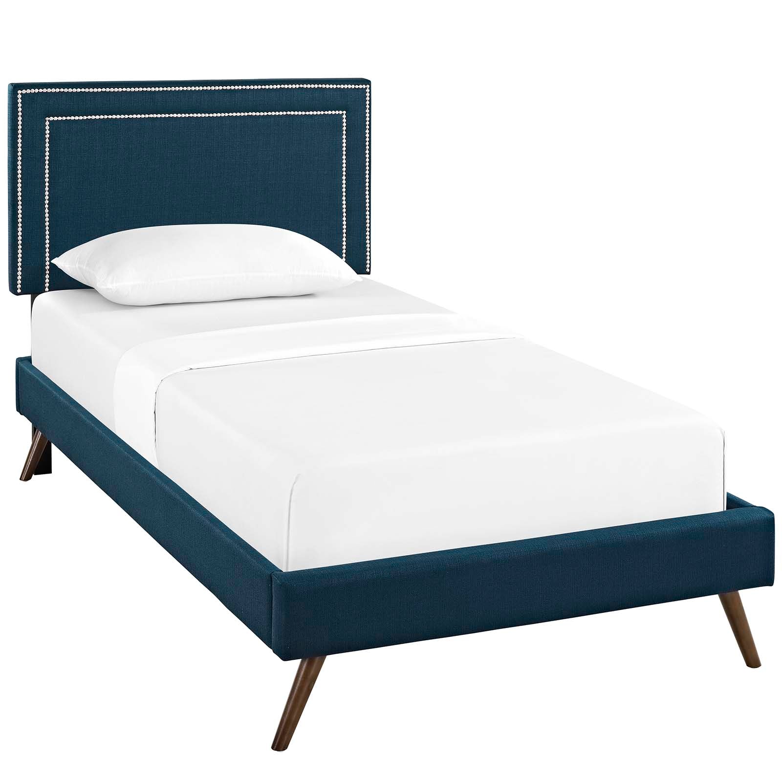 Modway Jessamine Fabric Twin Platform Bed with Round Splayed Legs - Image 2