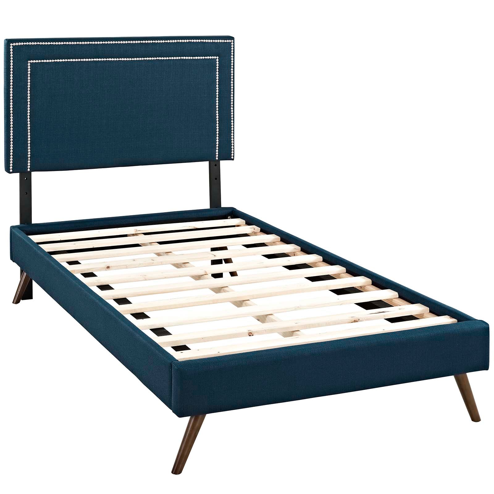 Modway Jessamine Fabric Twin Platform Bed with Round Splayed Legs - Image 3