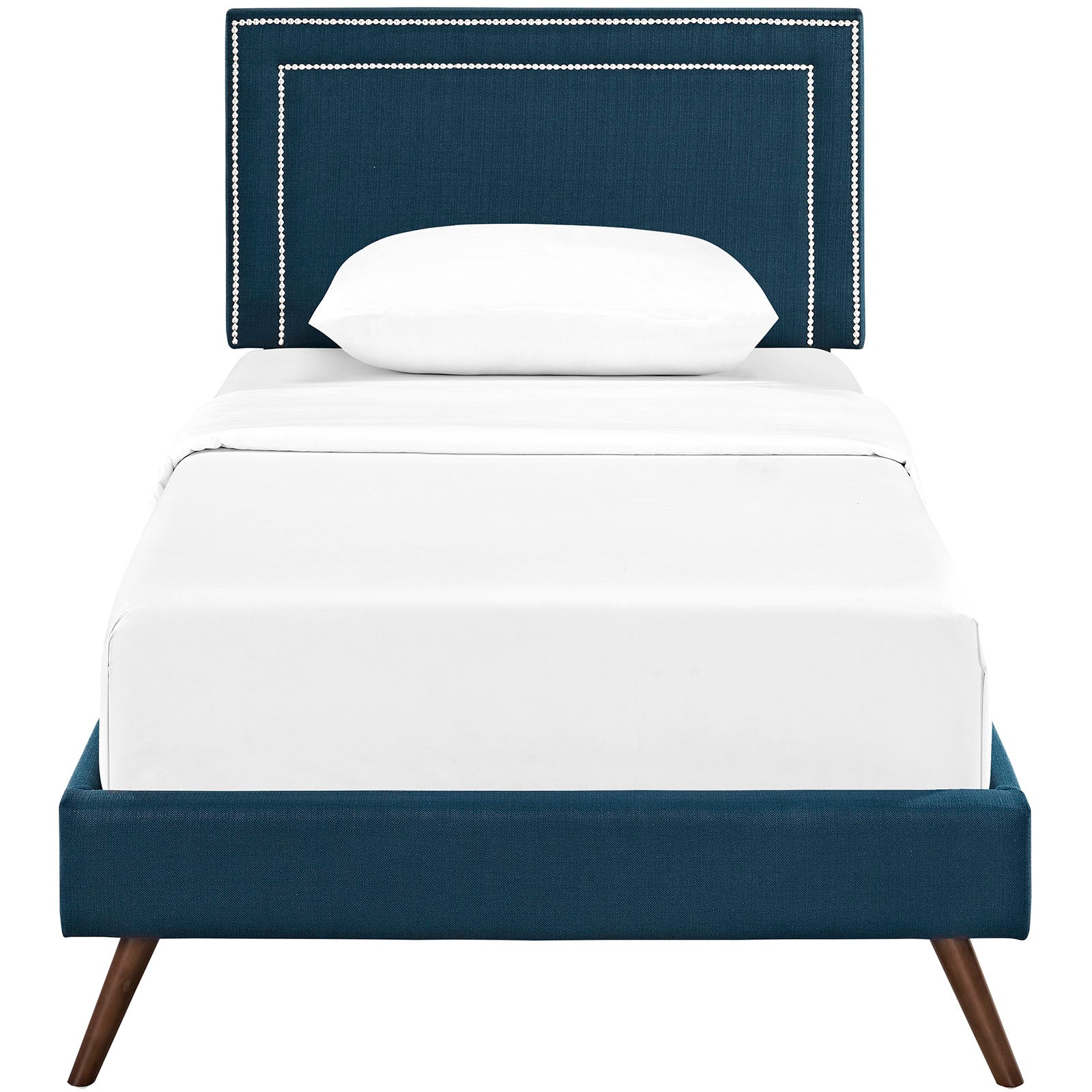 Modway Jessamine Fabric Twin Platform Bed with Round Splayed Legs - Image 5