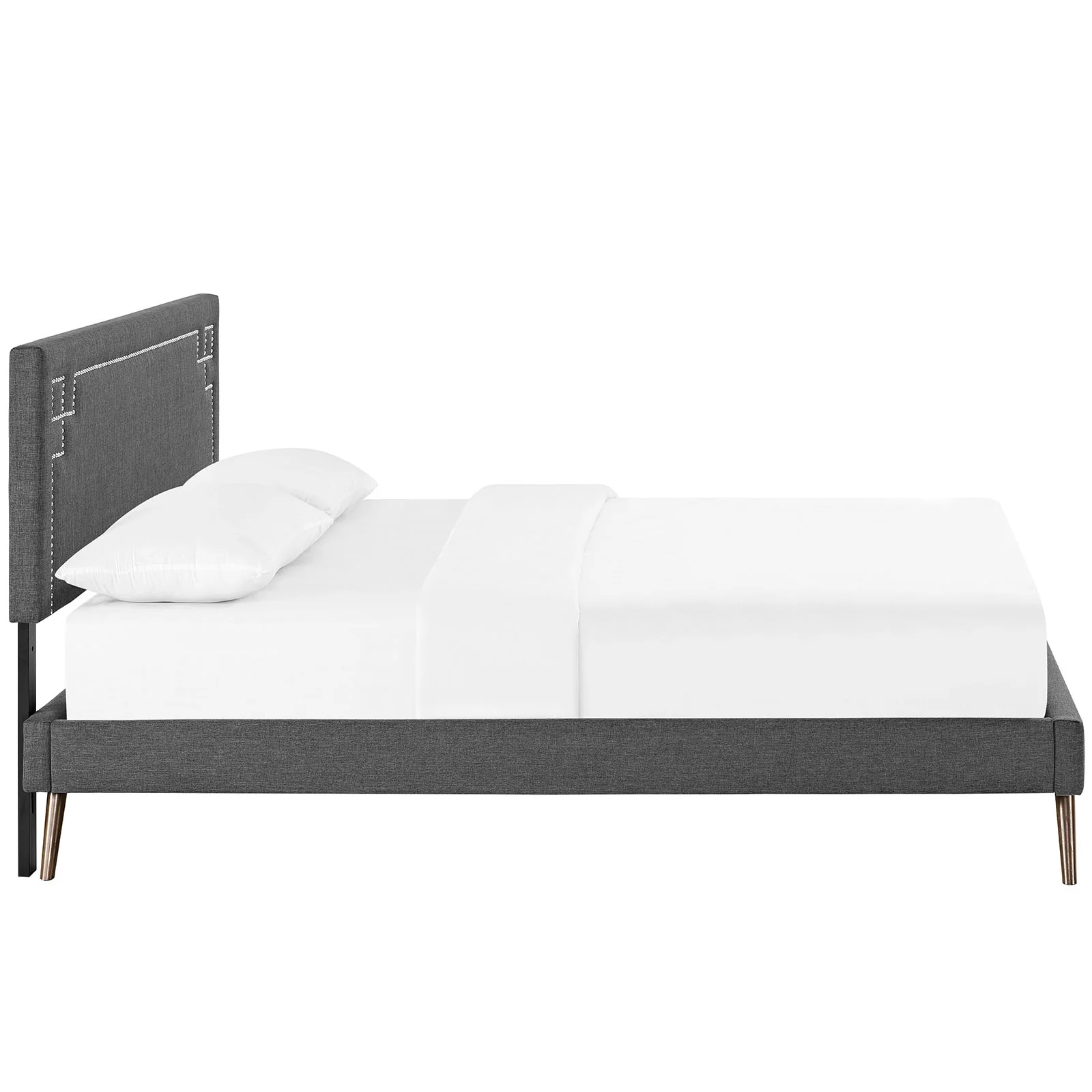 Modway Josie Fabric Queen Platform Bed with Round Splayed Legs - Image 4