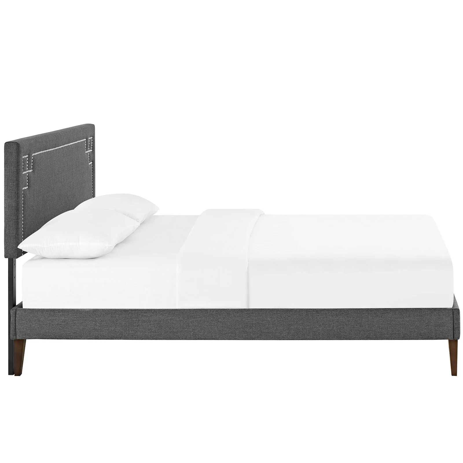 Modway Josie Fabric Queen Platform Bed with Squared Tapered Legs - Image 3