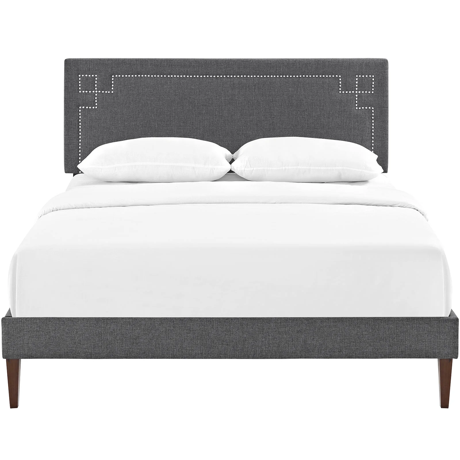 Modway Josie Fabric Queen Platform Bed with Squared Tapered Legs - Image 4