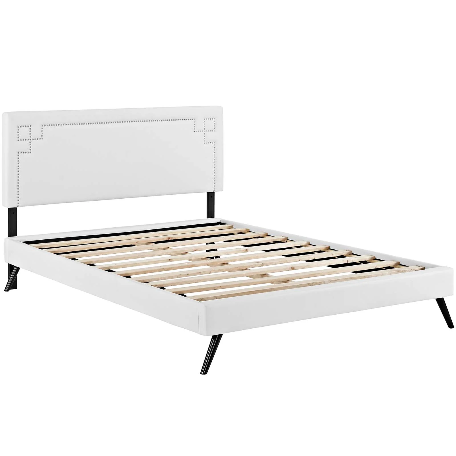 Modway Josie Vinyl Full Platform Bed with Round Splayed Legs - Image 4