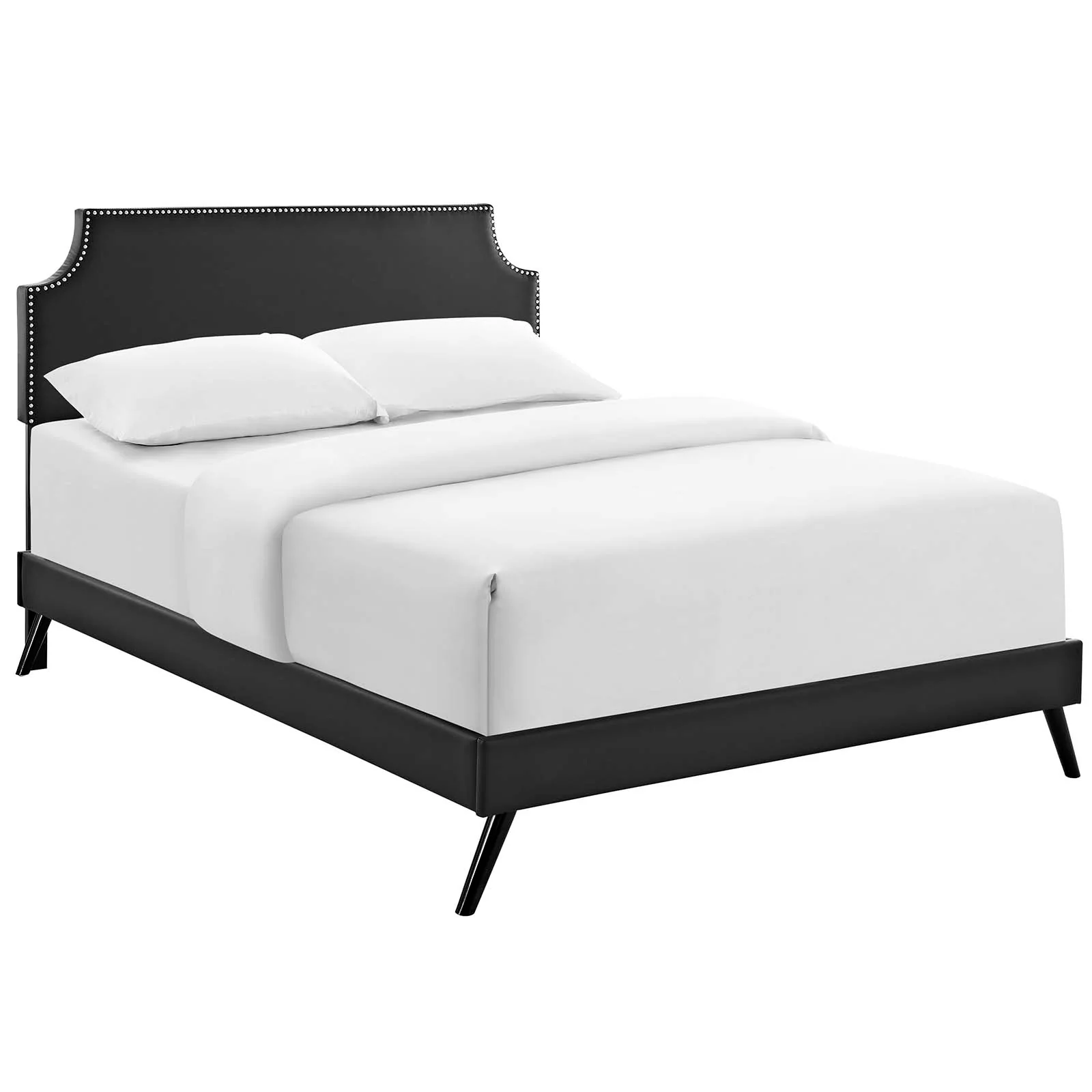 Modway Laura Vinyl Queen Platform Bed with Round Splayed Legs - Image 2