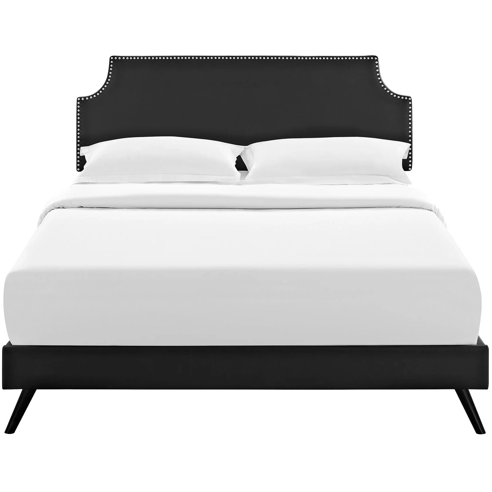 Modway Laura Vinyl Queen Platform Bed with Round Splayed Legs - Image 5