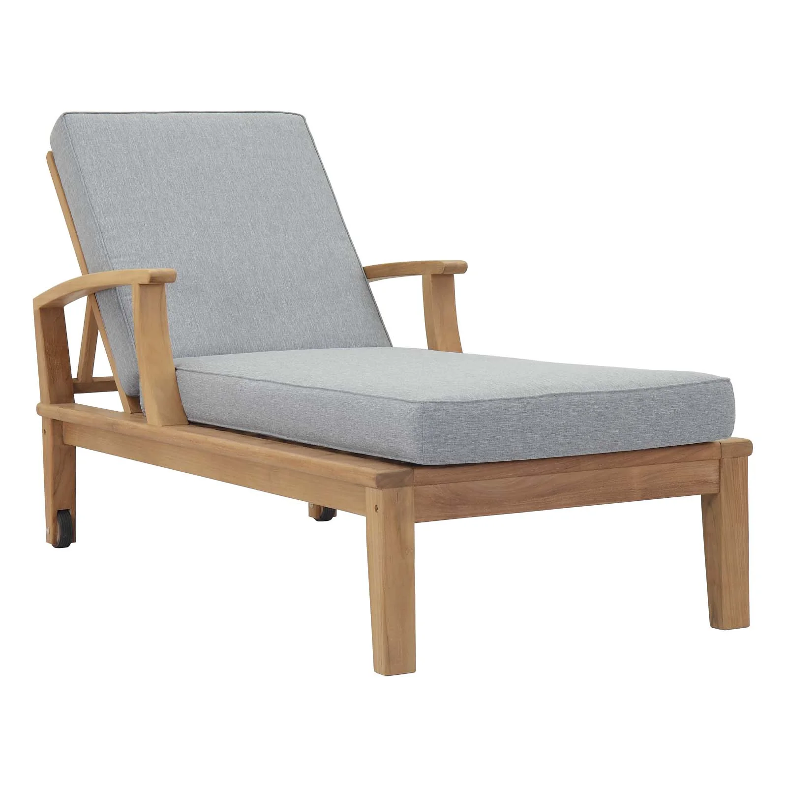 Modway Marina Outdoor Patio Teak Single Chaise - Image 2