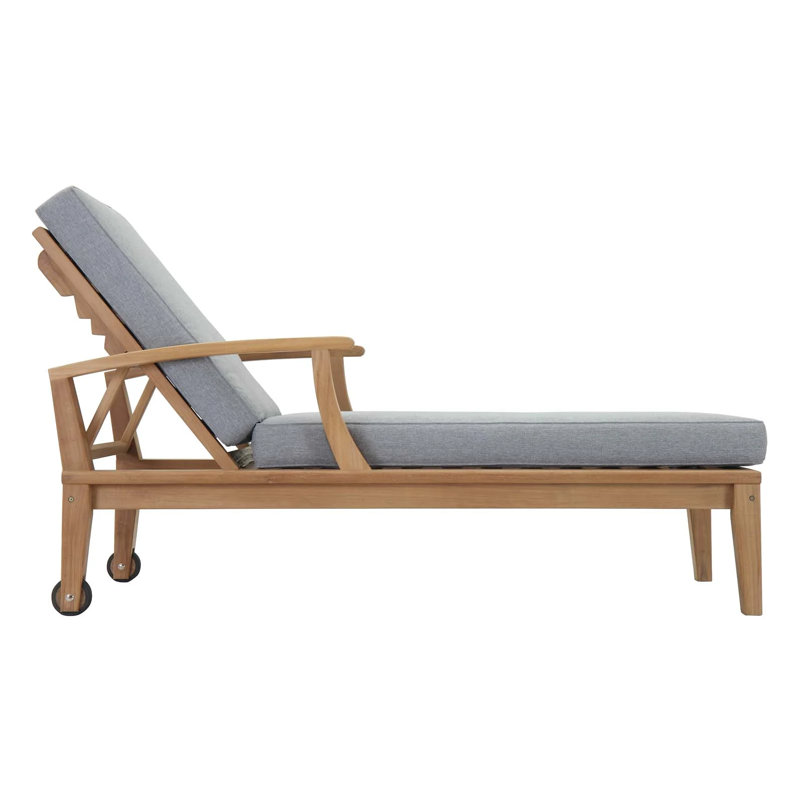 Modway Marina Outdoor Patio Teak Single Chaise - Image 3