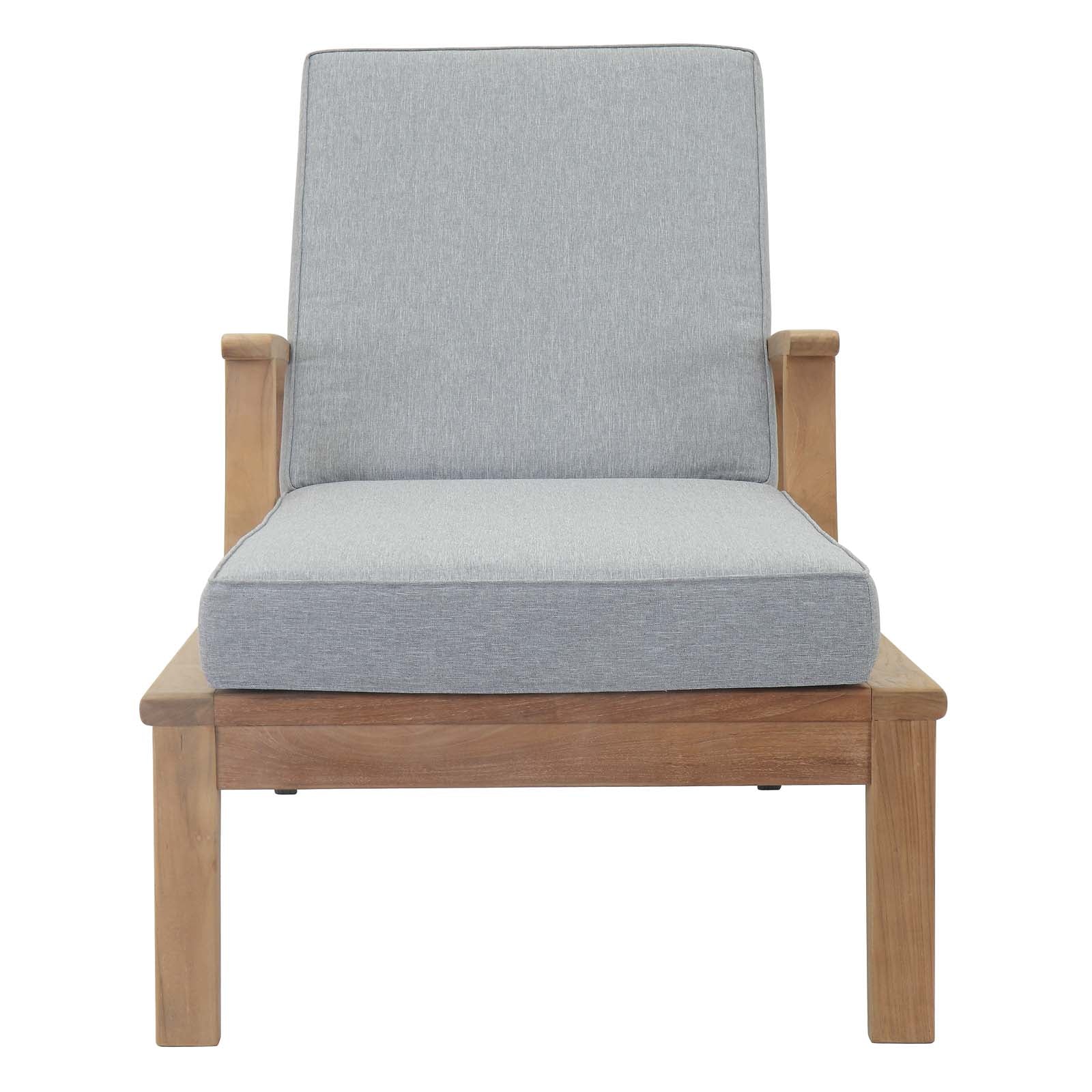 Modway Marina Outdoor Patio Teak Single Chaise - Image 5