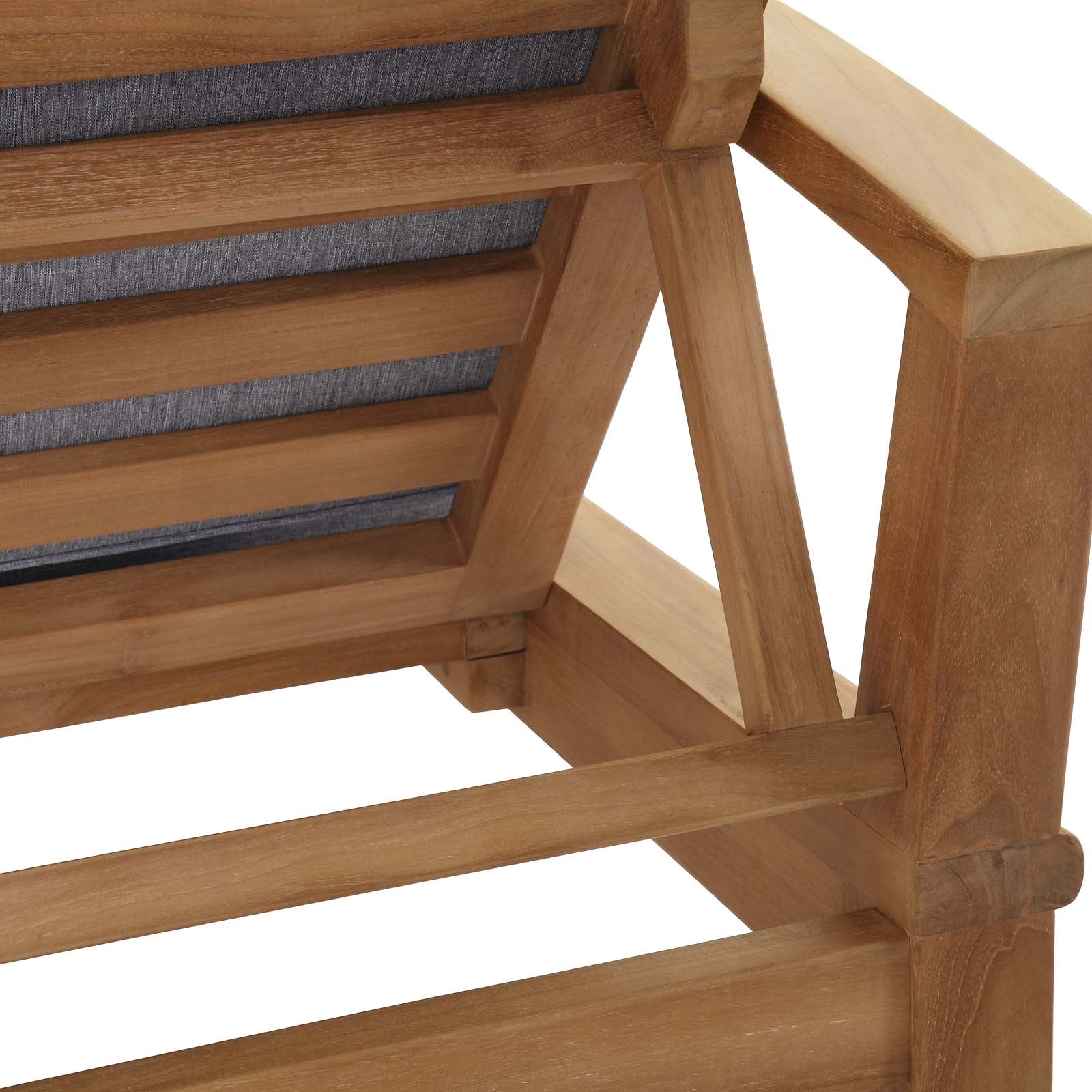 Modway Marina Outdoor Patio Teak Single Chaise - Image 6