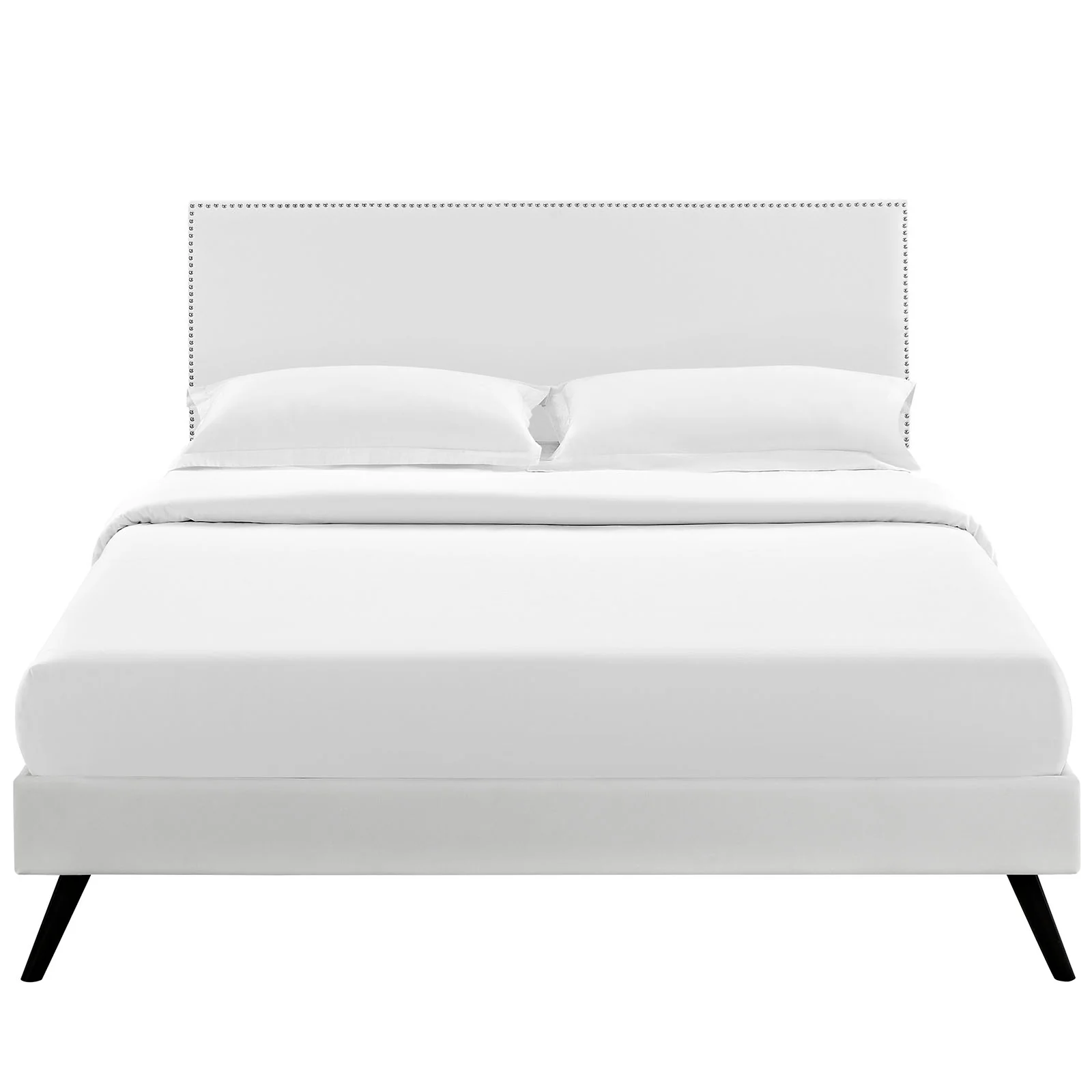 Modway Phoebe Vinyl King Platform Bed with Round Splayed Legs - Image 5