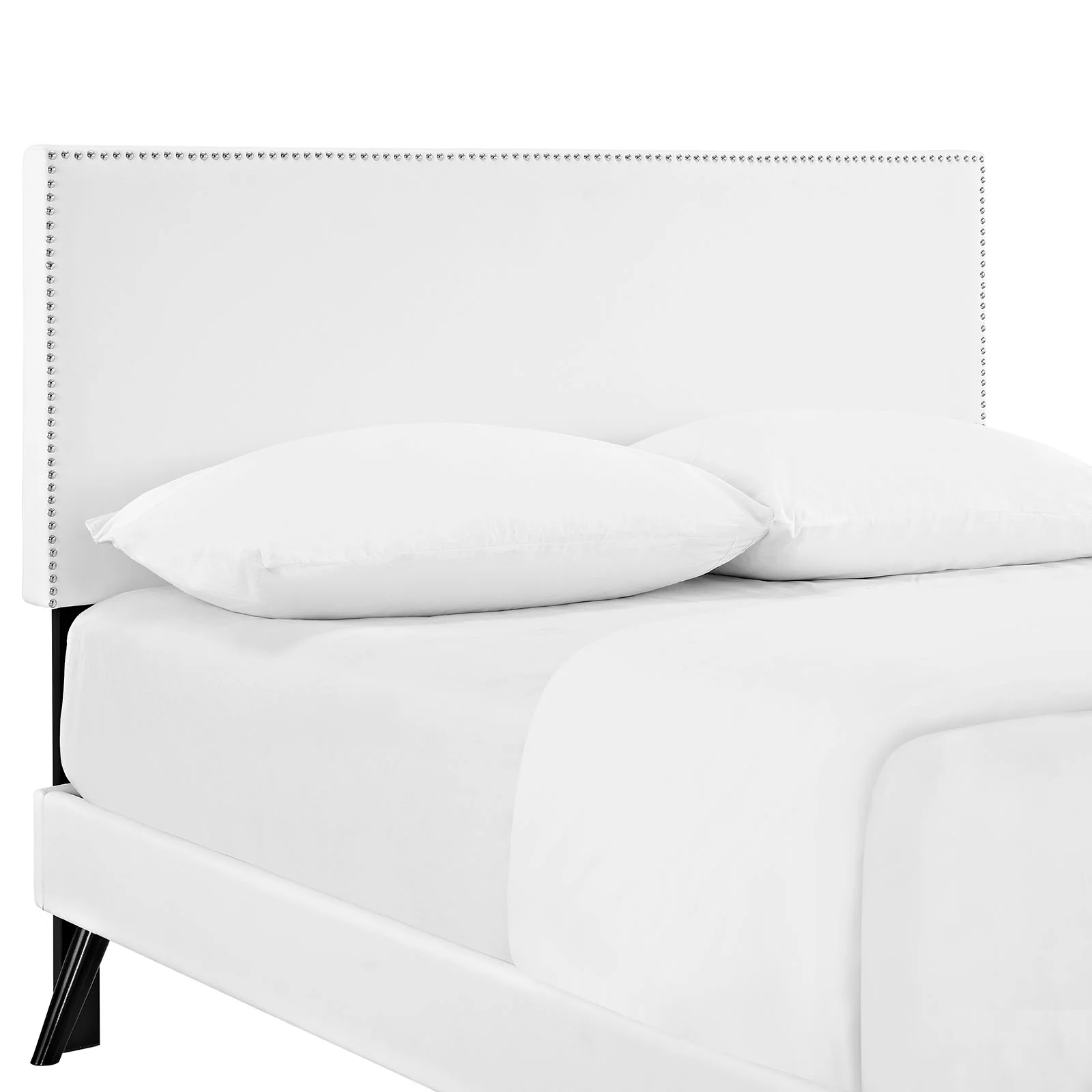 Modway Phoebe Vinyl King Platform Bed with Round Splayed Legs - Image 6