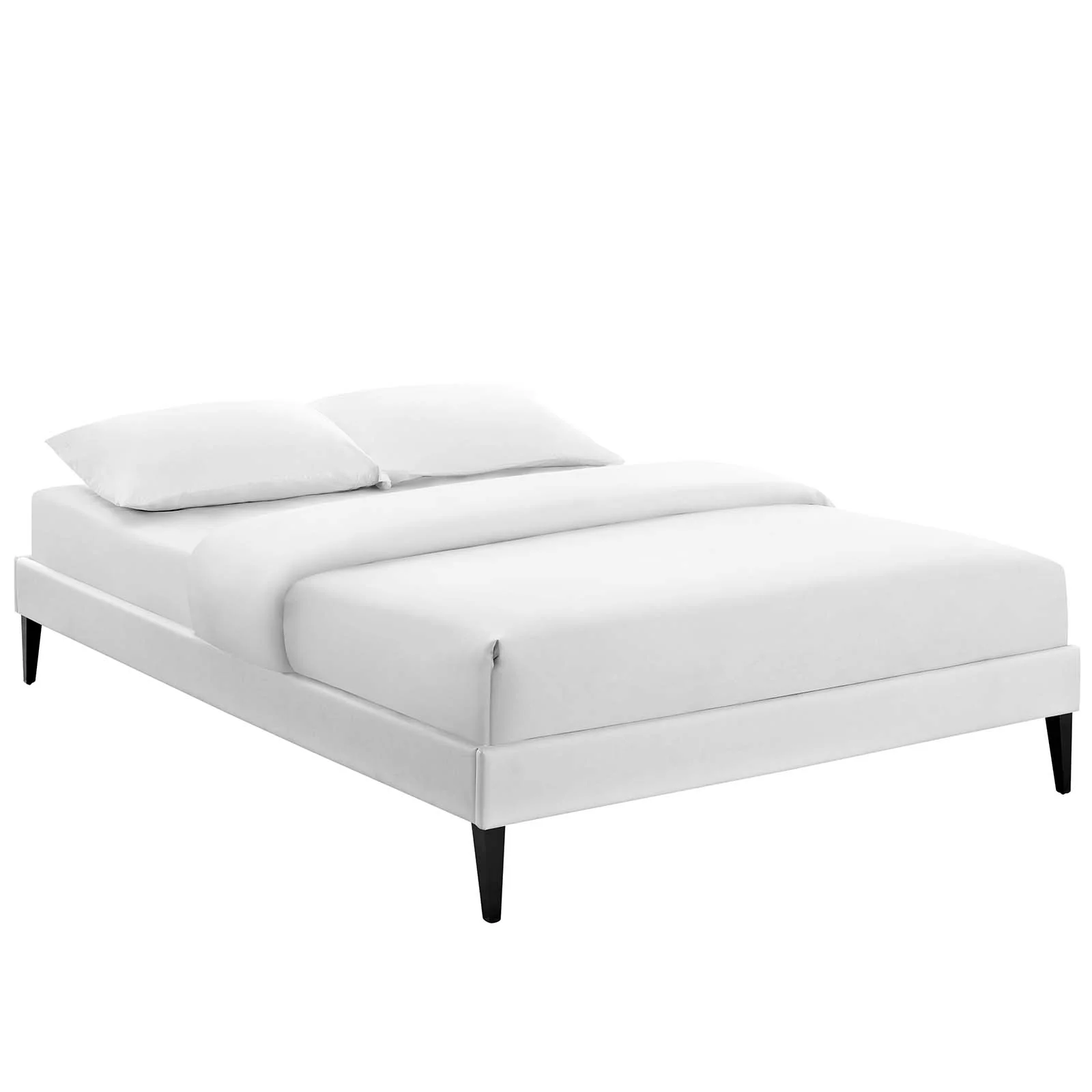 Modway Sharon Vinyl Queen Bed Frame with Squared Tapered Legs - Image 2