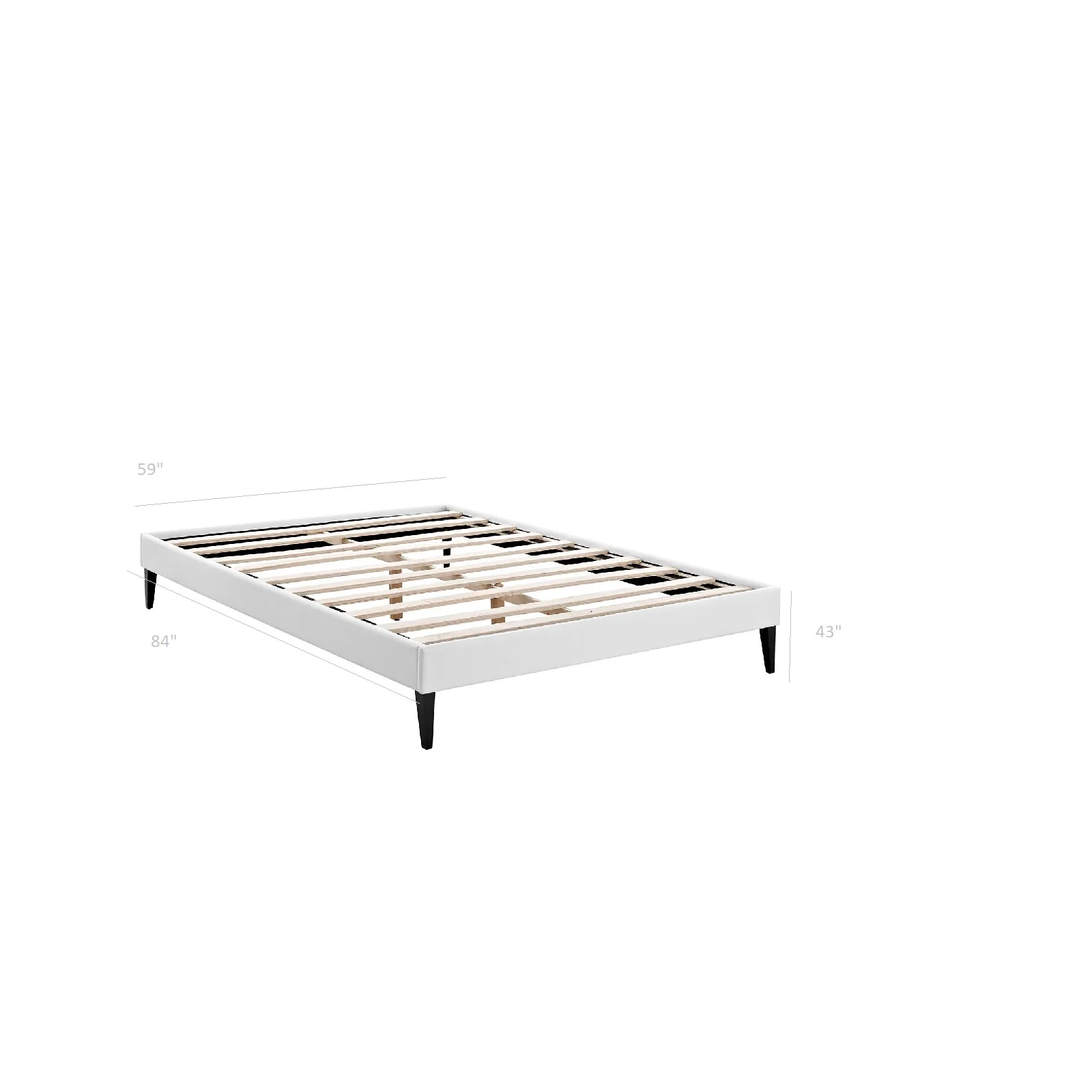 Modway Sharon Vinyl Queen Bed Frame with Squared Tapered Legs - Image 3