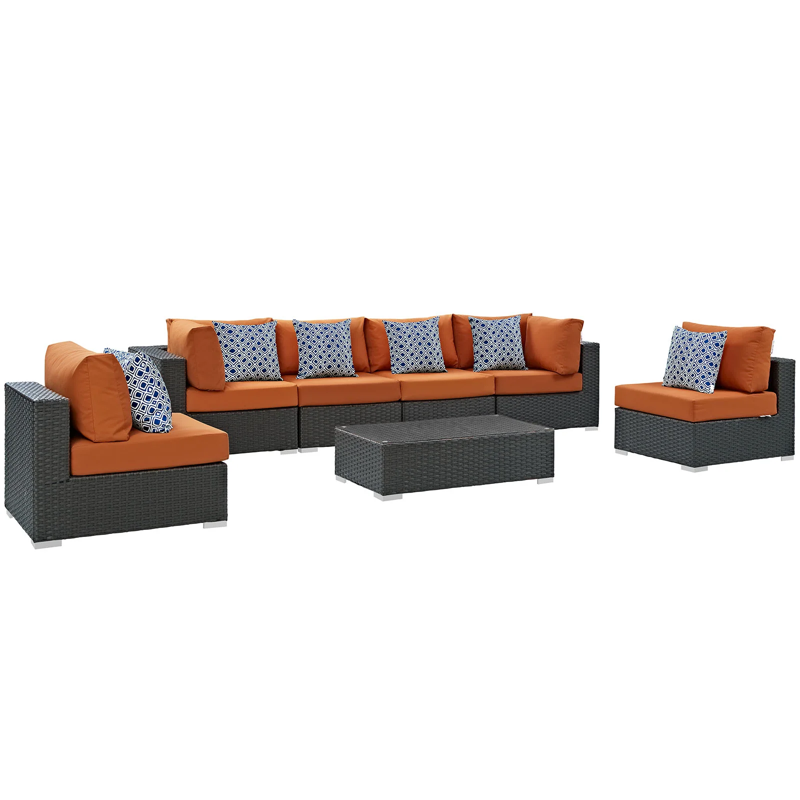 Modway Sojourn 7 Piece Outdoor Patio Sunbrella® Sectional Set - Image 2