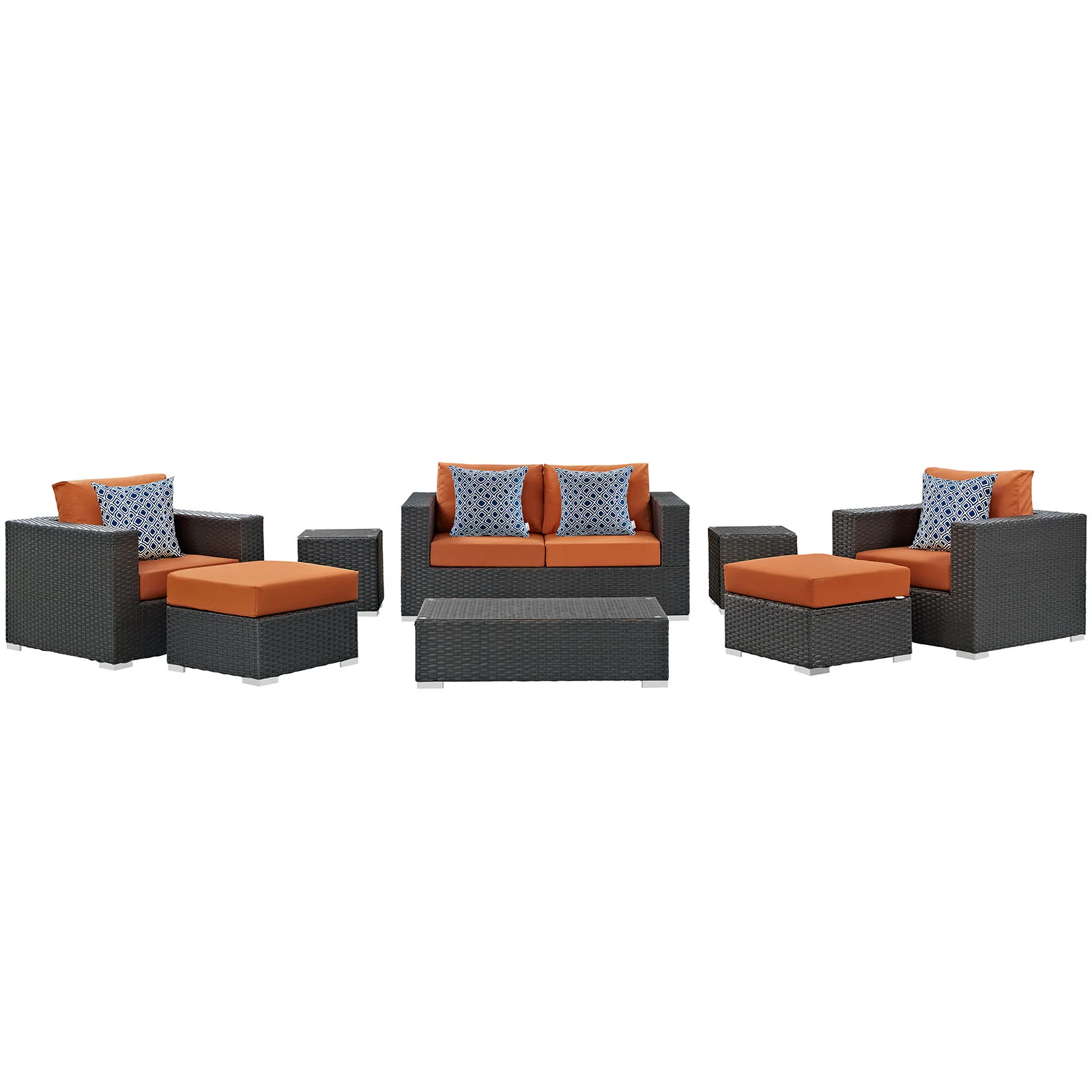Modway Sojourn 8 Piece Outdoor Patio Sunbrella® Sectional Set - Image 2