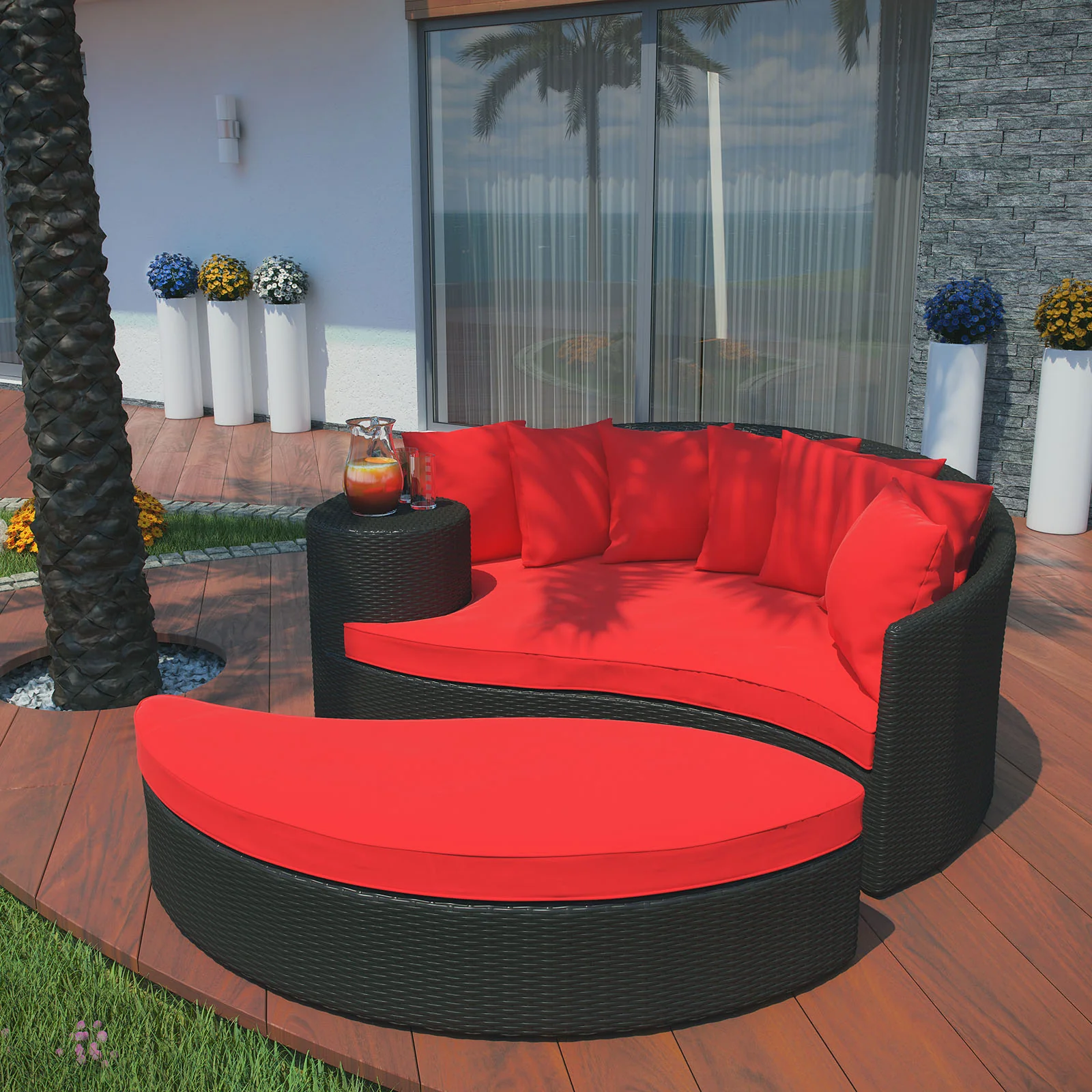 Modway Taiji Outdoor Patio Wicker Daybed - Image 17