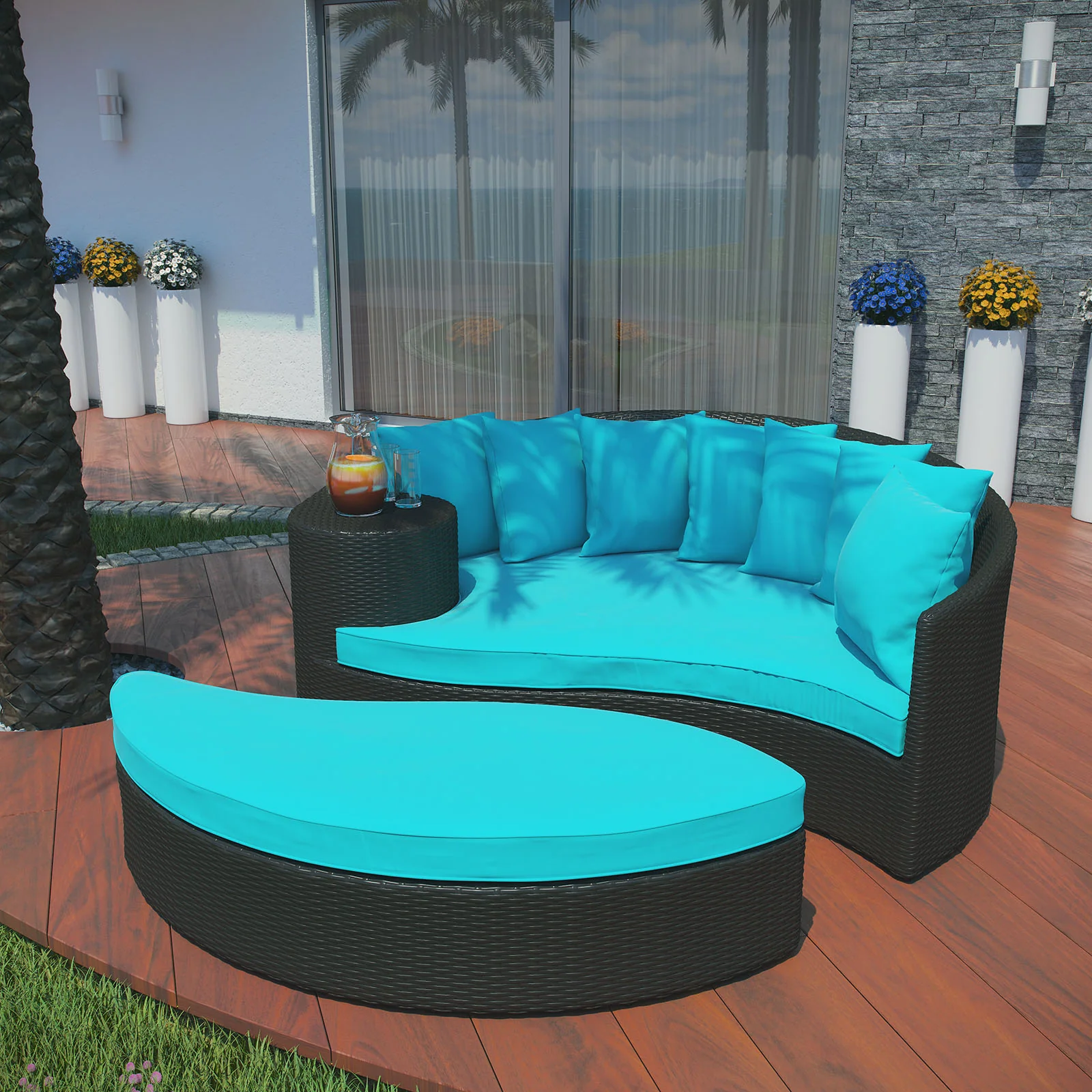 Modway Taiji Outdoor Patio Wicker Daybed - Image 21