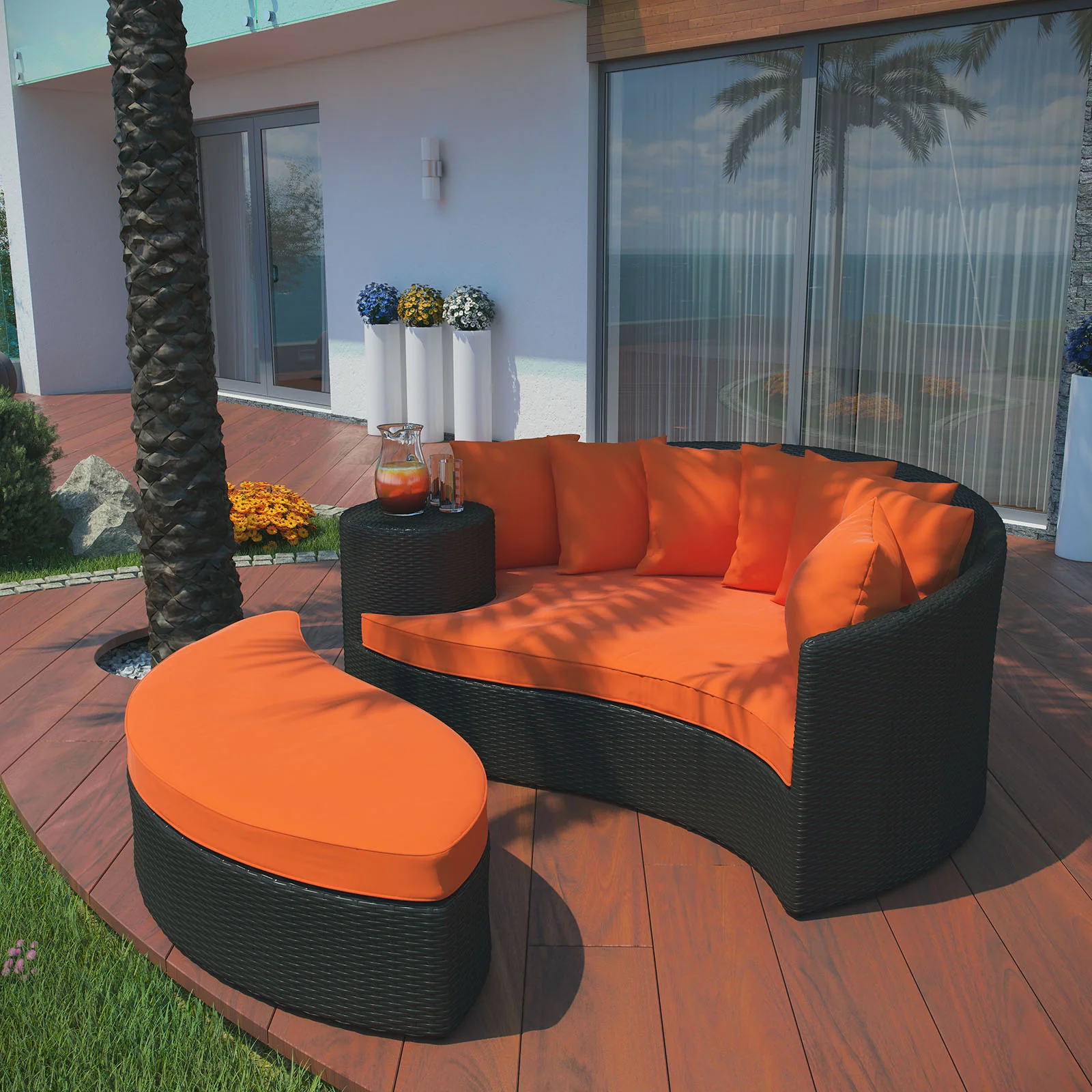 Modway Taiji Outdoor Patio Wicker Daybed - Image 4