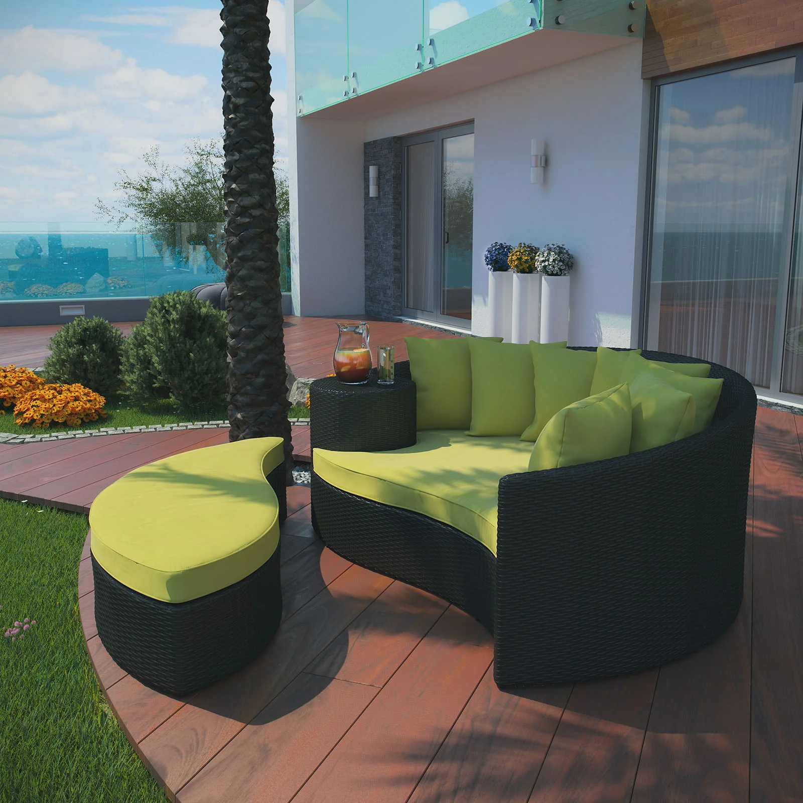 Modway Taiji Outdoor Patio Wicker Daybed - Image 9