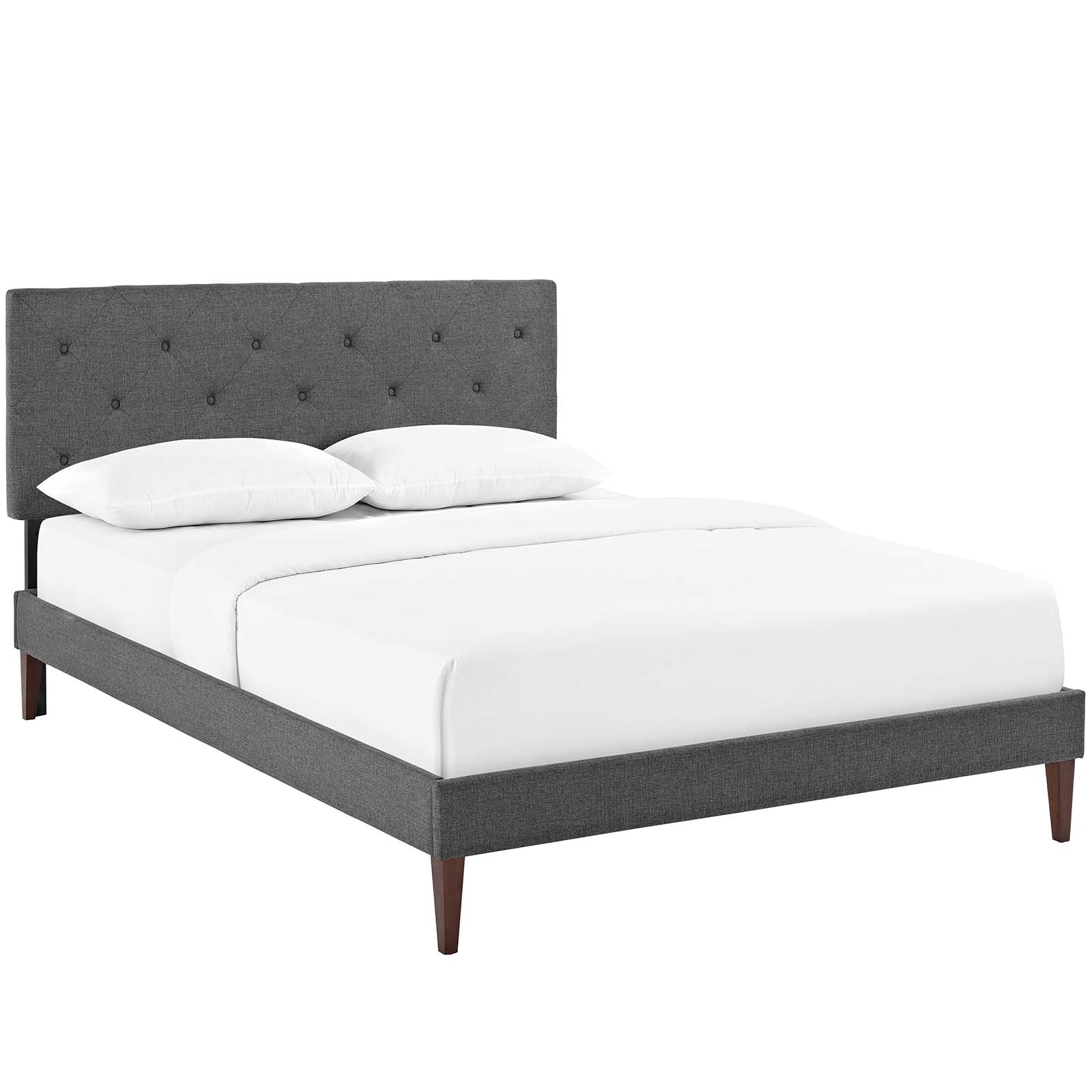 Modway Terisa Fabric King Platform Bed with Squared Tapered Legs - Image 2