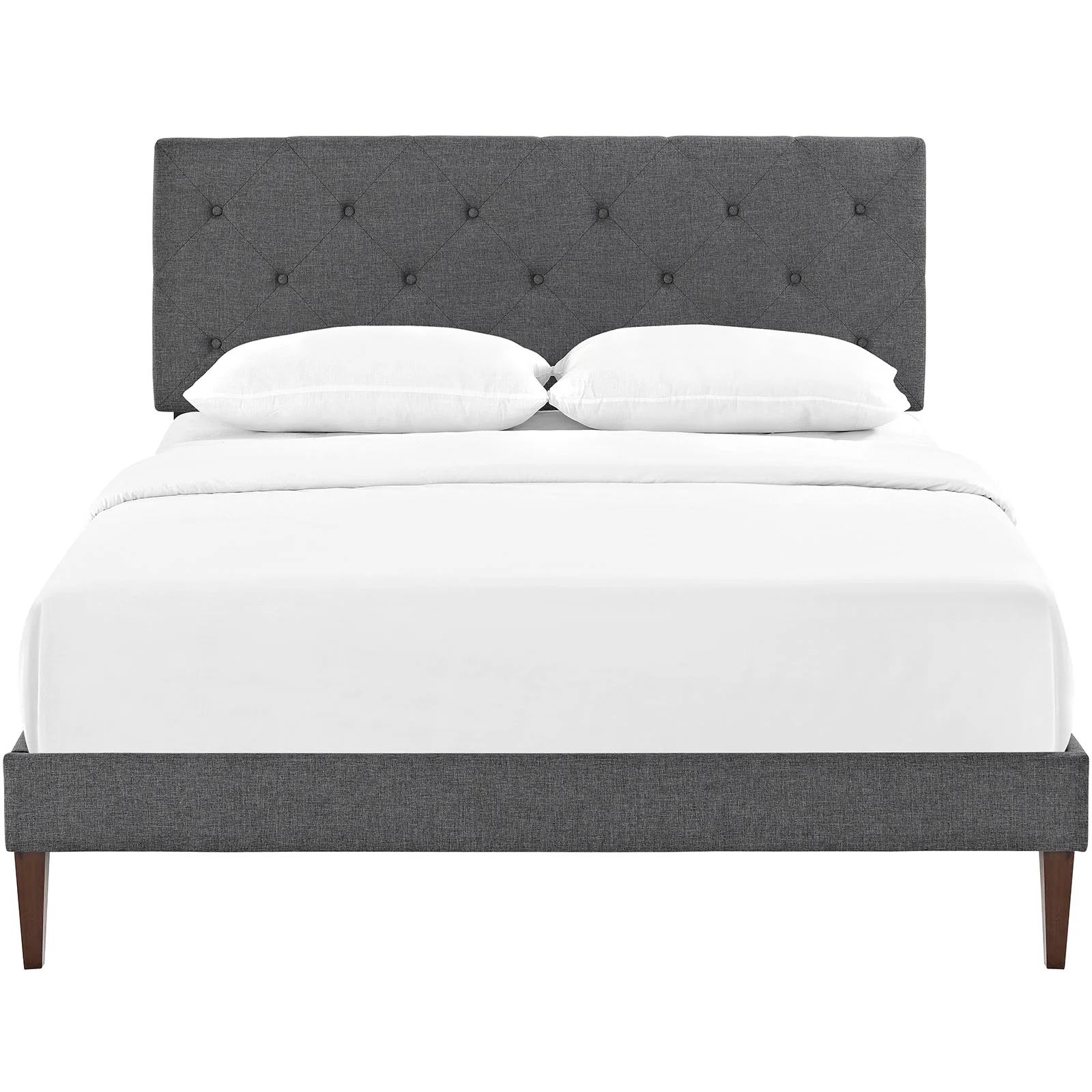 Modway Terisa Fabric King Platform Bed with Squared Tapered Legs - Image 5