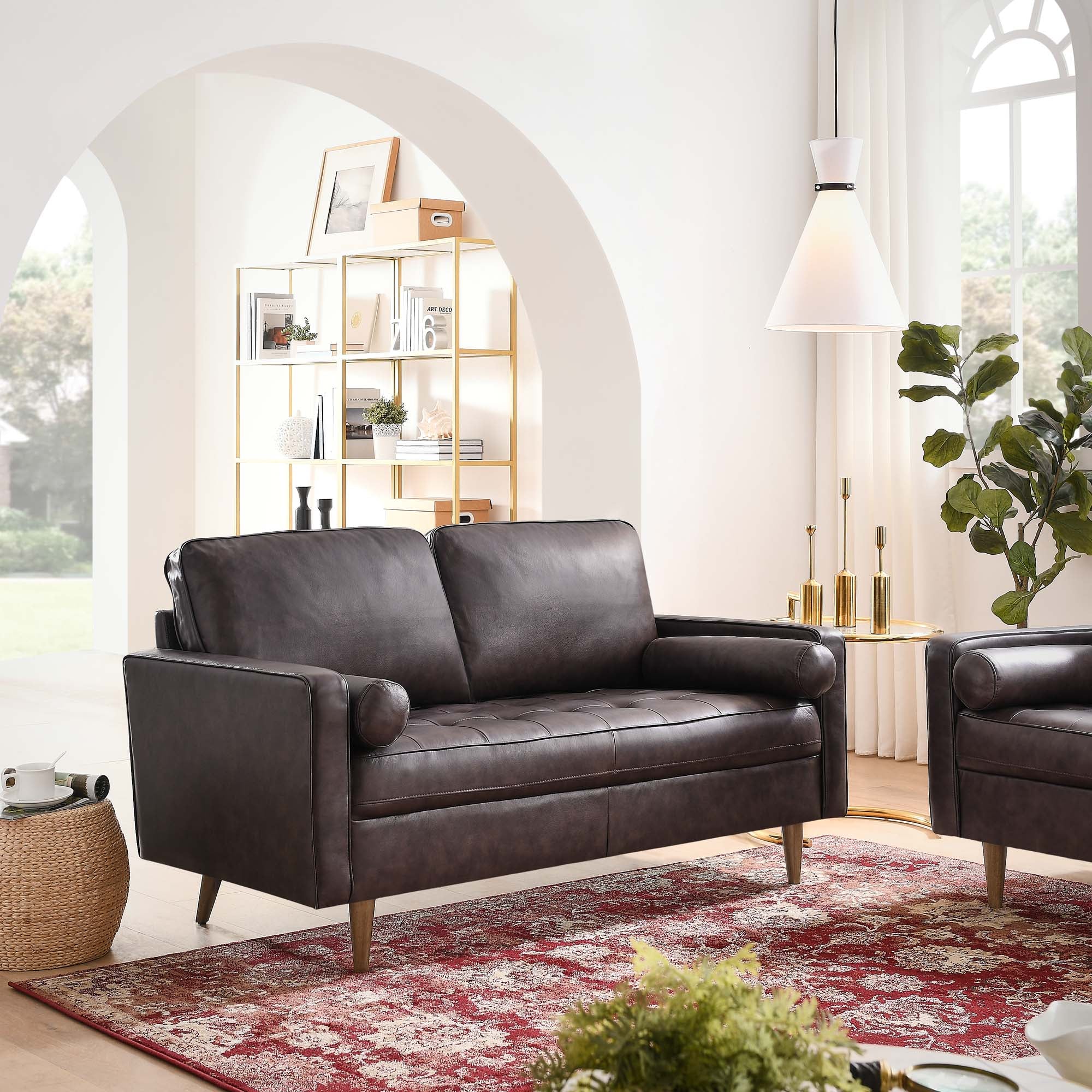 Modway Valour Leather Loveseat - Image 16