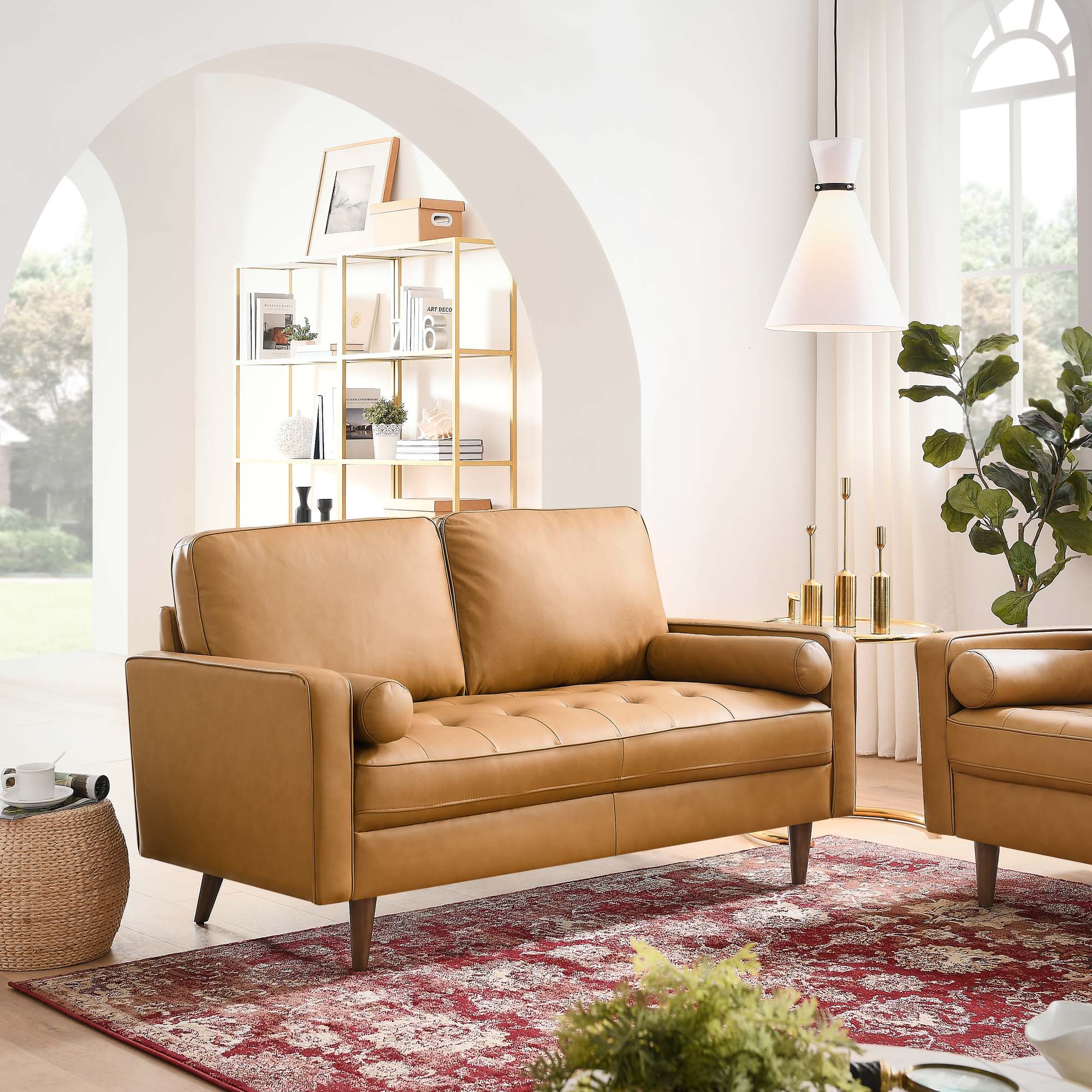 Modway Valour Leather Loveseat - Image 24