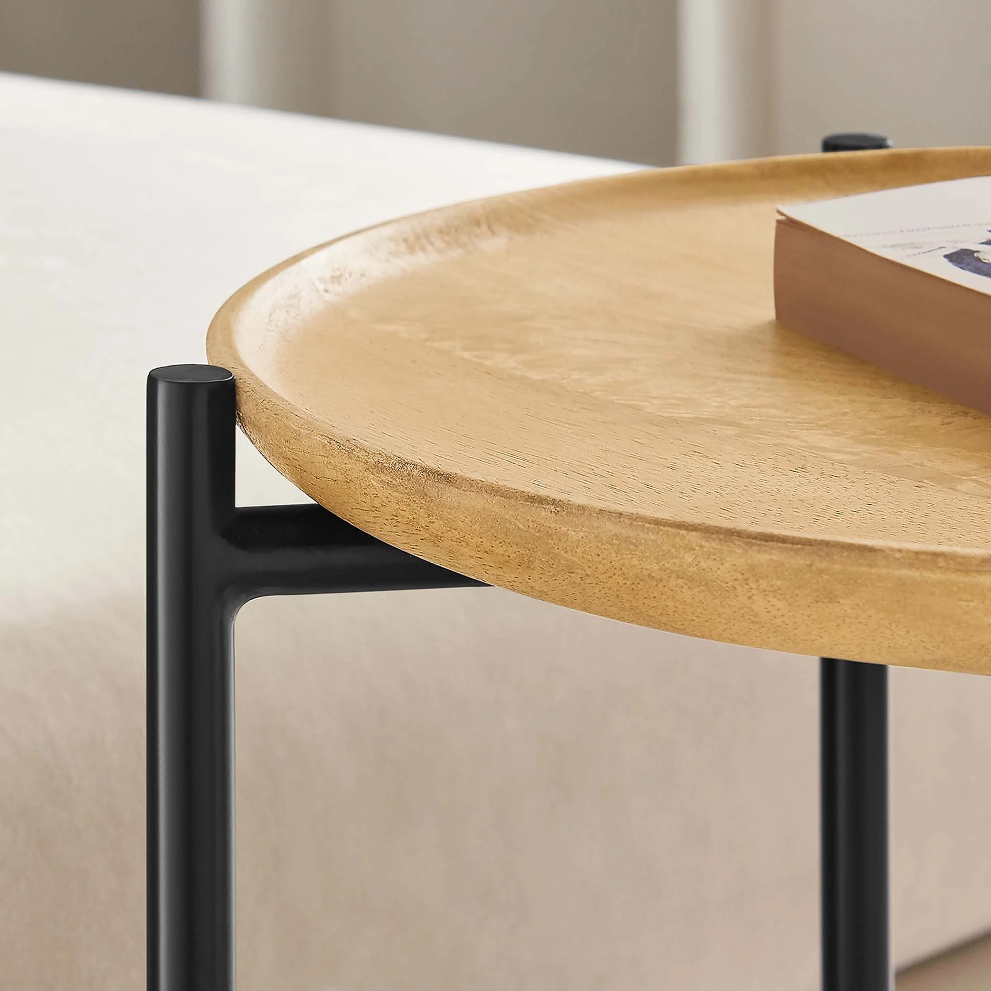 Modway Xilo Round Wood and Metal Side Table - Image 9