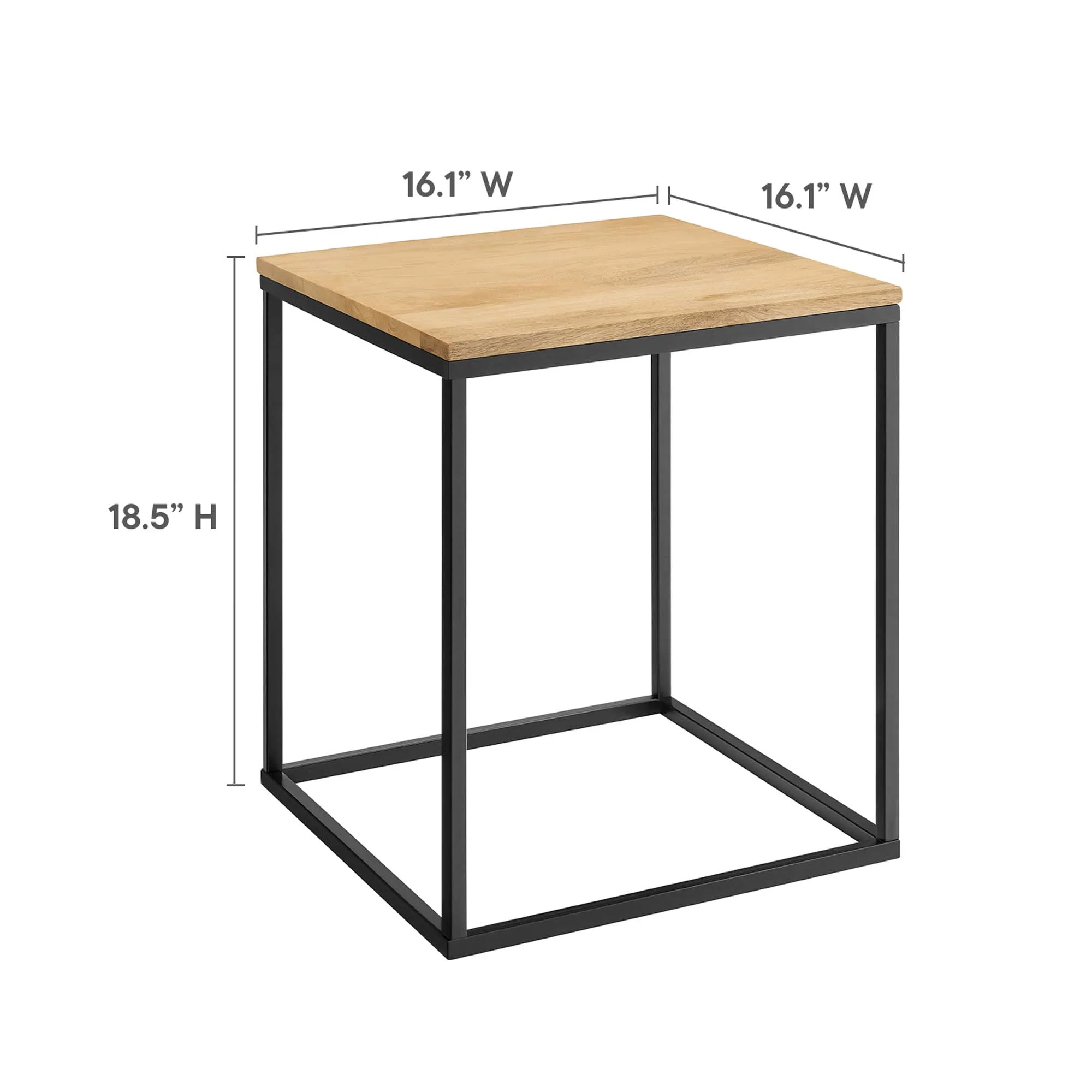 Modway Zora Square Wood and Metal Side Table - Image 8