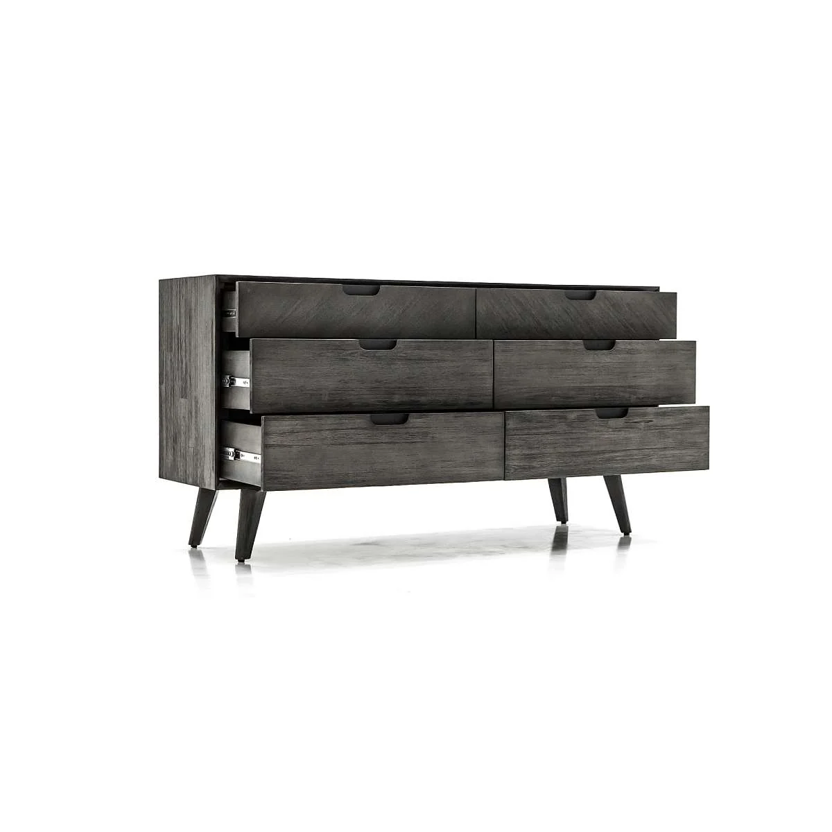 Mohave 4 Piece Acacia Queen Bedroom Set with Dresser and Nightstands By Armen Living - Image 6