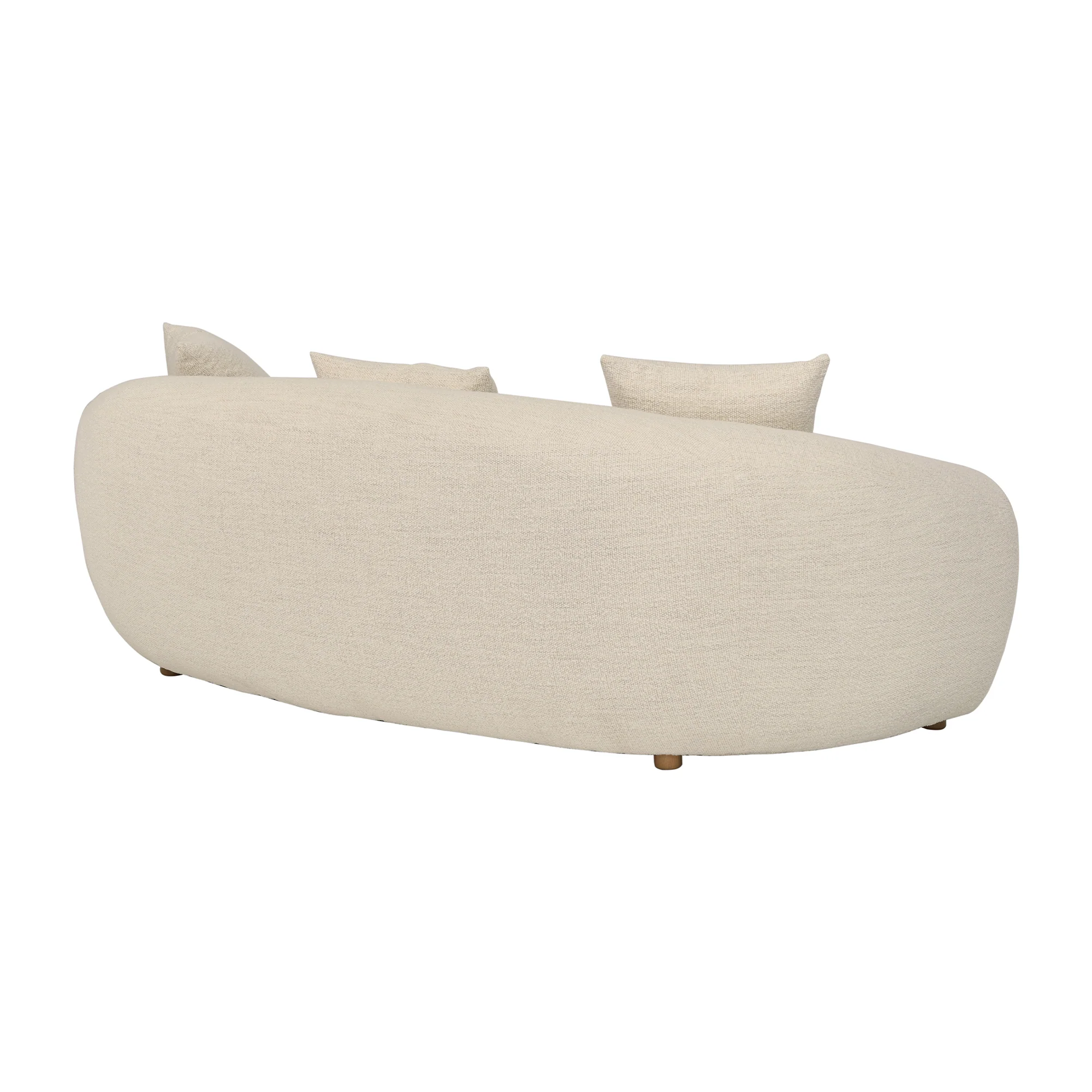 Molly 96.5" Upholstered Curved Sofa in Pearl By Armen Living - Image 4