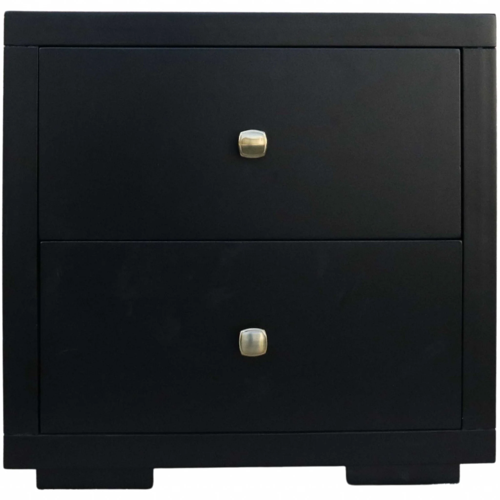 Moma Black Wood Platform Queen Bed With Two Nightstands By Homeroots - Image 6