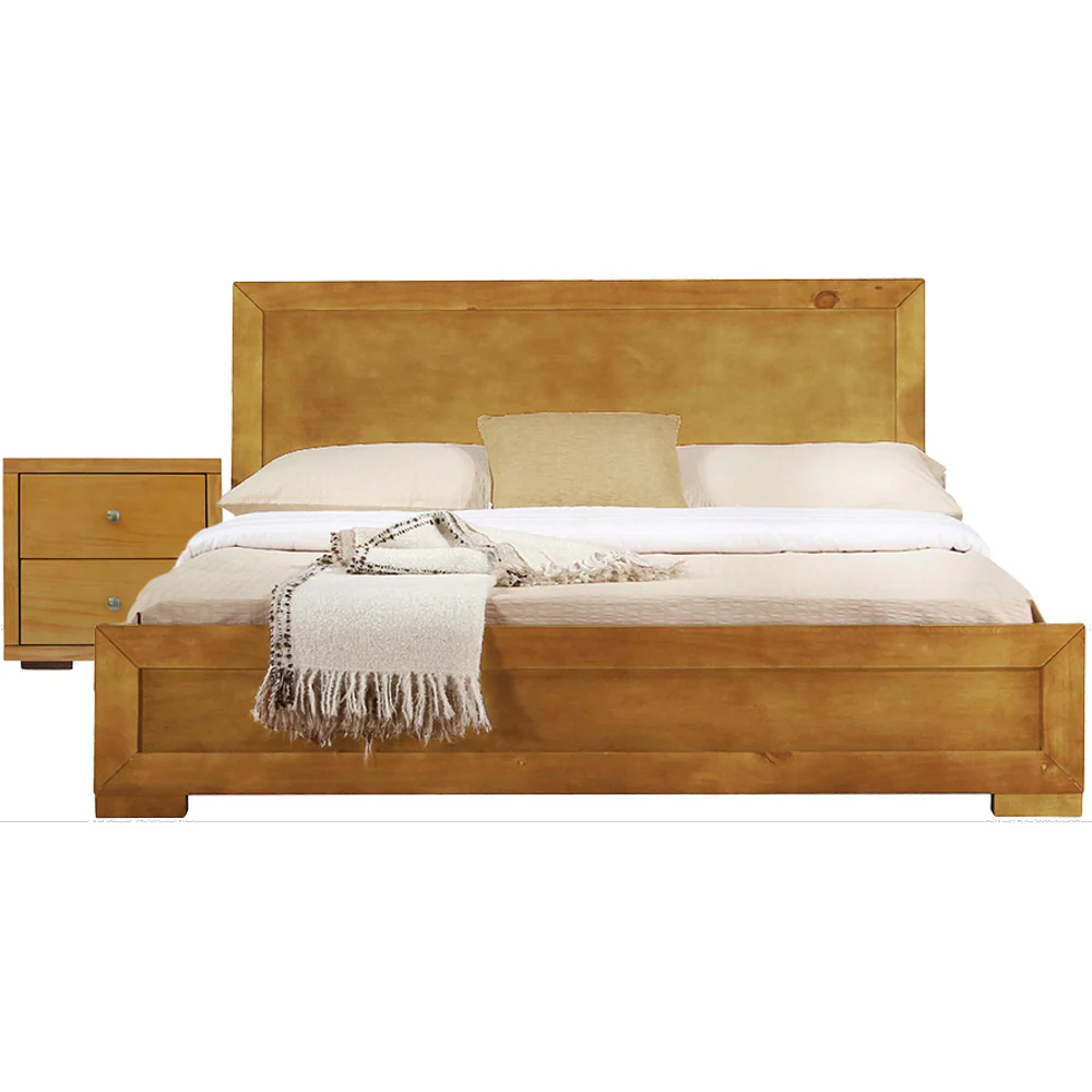 Moma Oak Wood Platform Twin Bed With Nightstand By Homeroots - Image 2