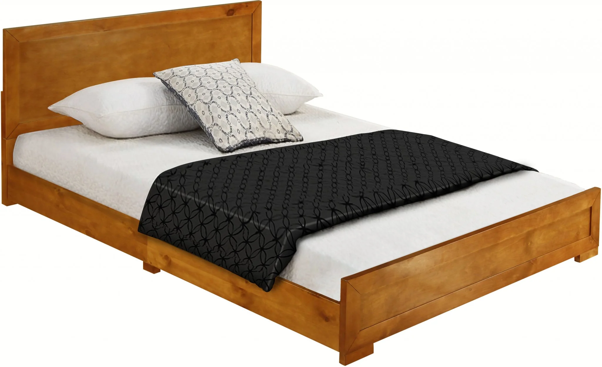 Moma Oak Wood Platform Twin Bed With Nightstand By Homeroots - Image 5
