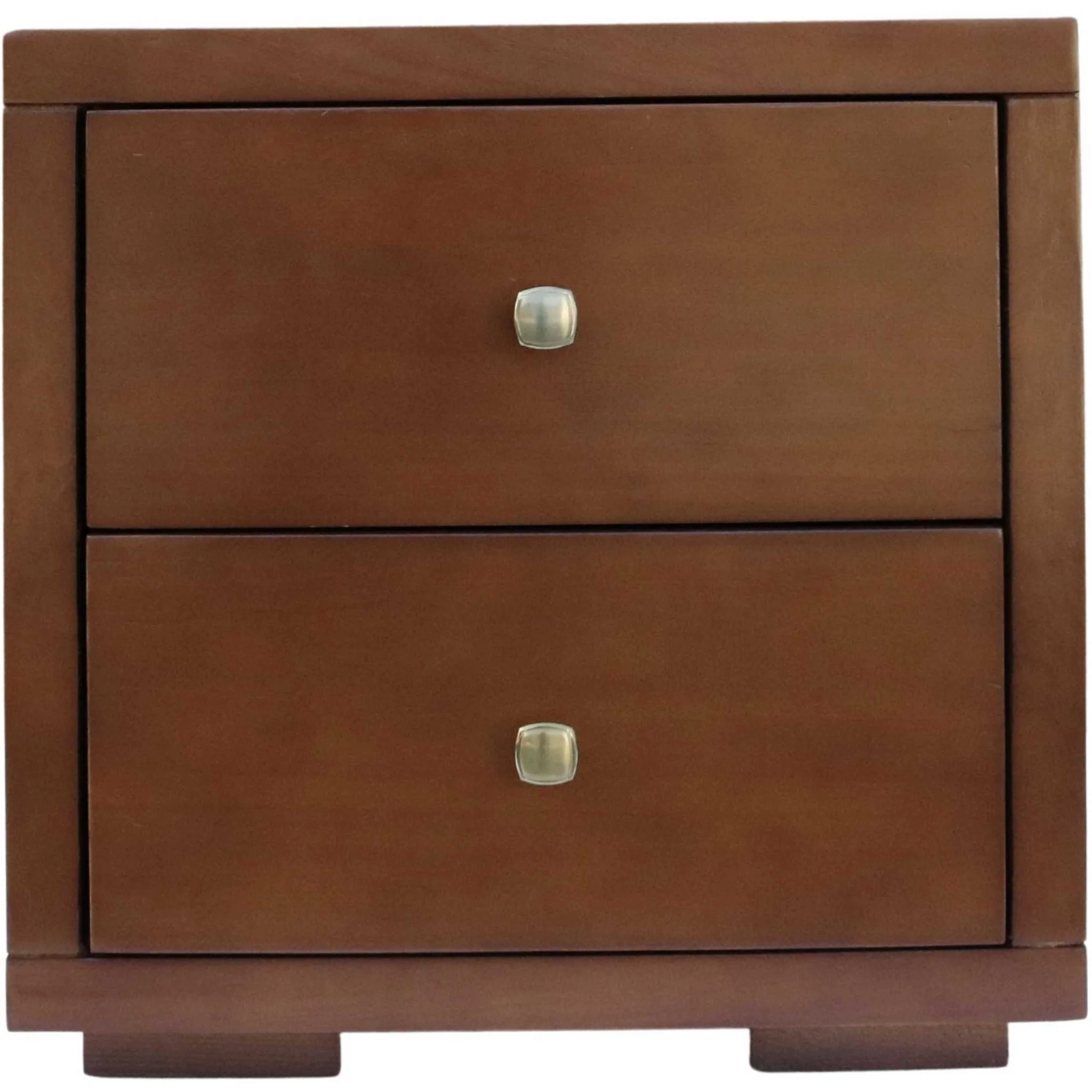 Moma Walnut Wood Platform King Bed With Two Nightstands By Homeroots - Image 6
