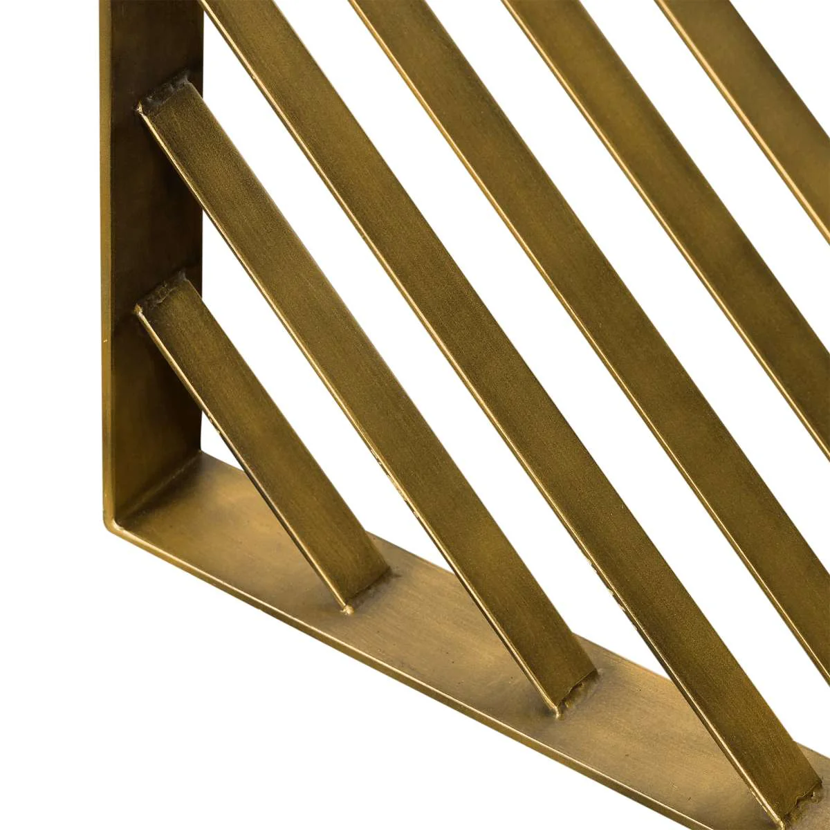 Monaco Black Wood Side Table with Antique Brass Accent By Armen Living - Image 6