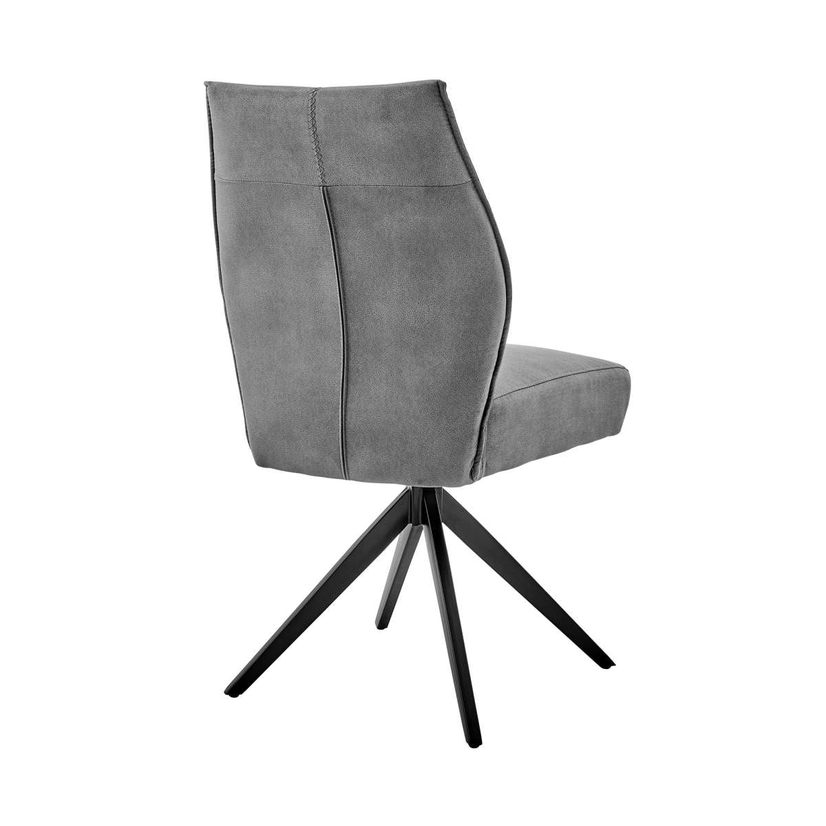 Monarch Swivel Dining Room Accent Chair in Charcoal Fabric and Black Finish - Set of 2 By Armen Living - Image 3