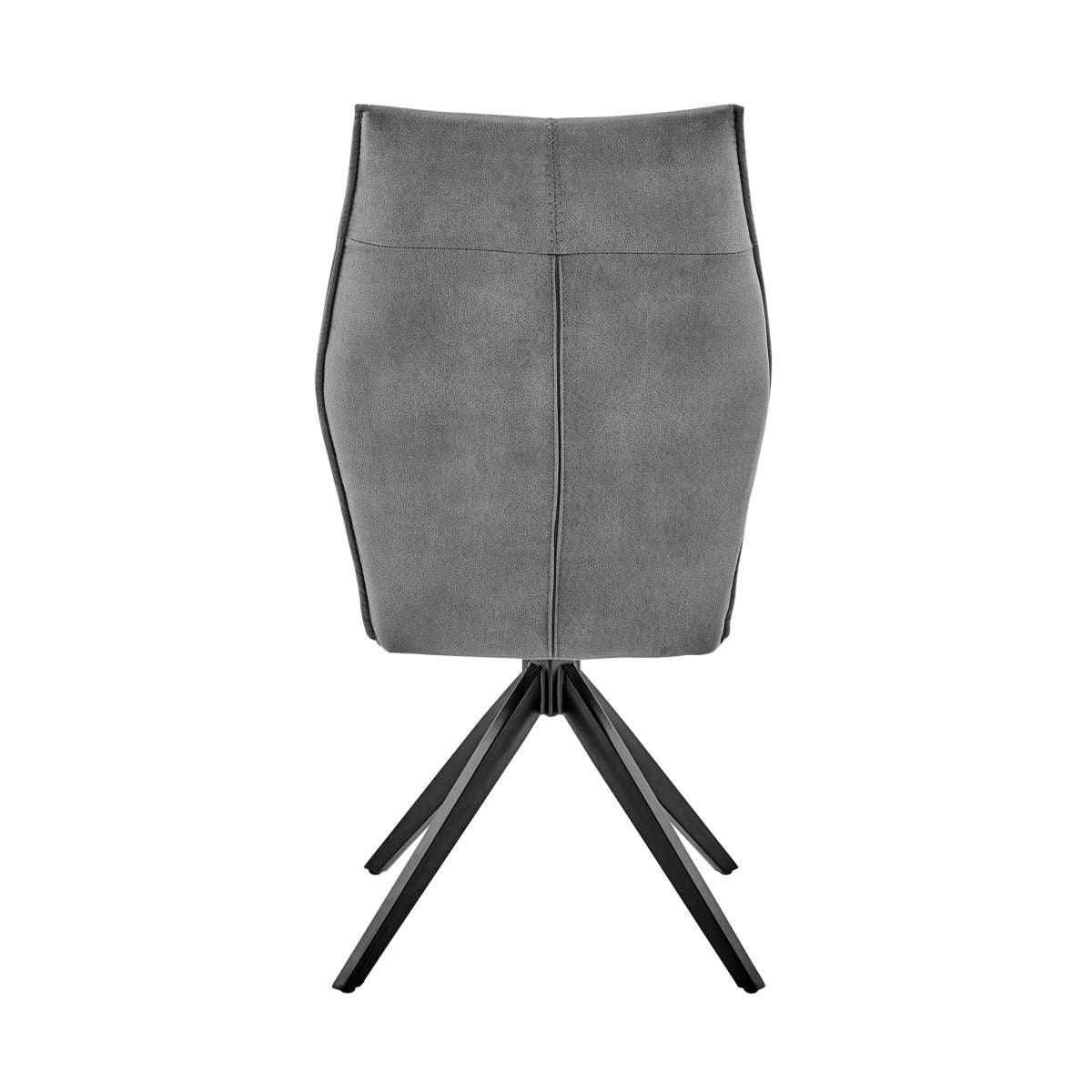 Monarch Swivel Dining Room Accent Chair in Charcoal Fabric and Black Finish - Set of 2 By Armen Living - Image 4