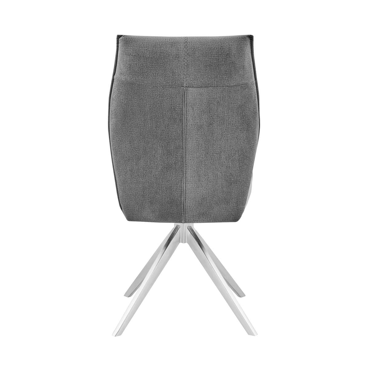 Monarch Swivel Dining Room Accent Chair in Gray Fabric and Brushed Stainless Steel Finish - Set of 2 By Armen Living - Image 4