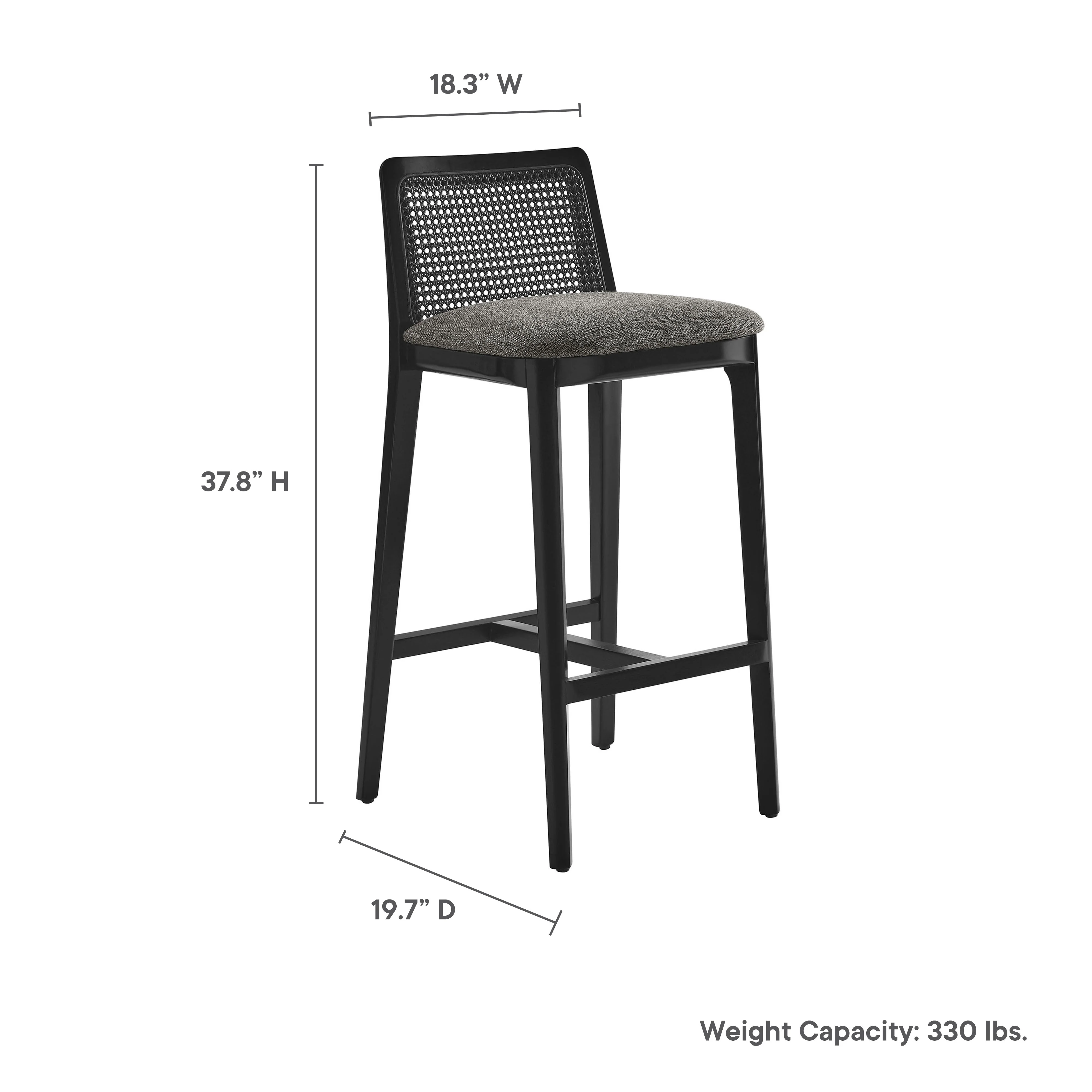 Monarch Wood and Rattan Bar Stool by Modway - Image 18