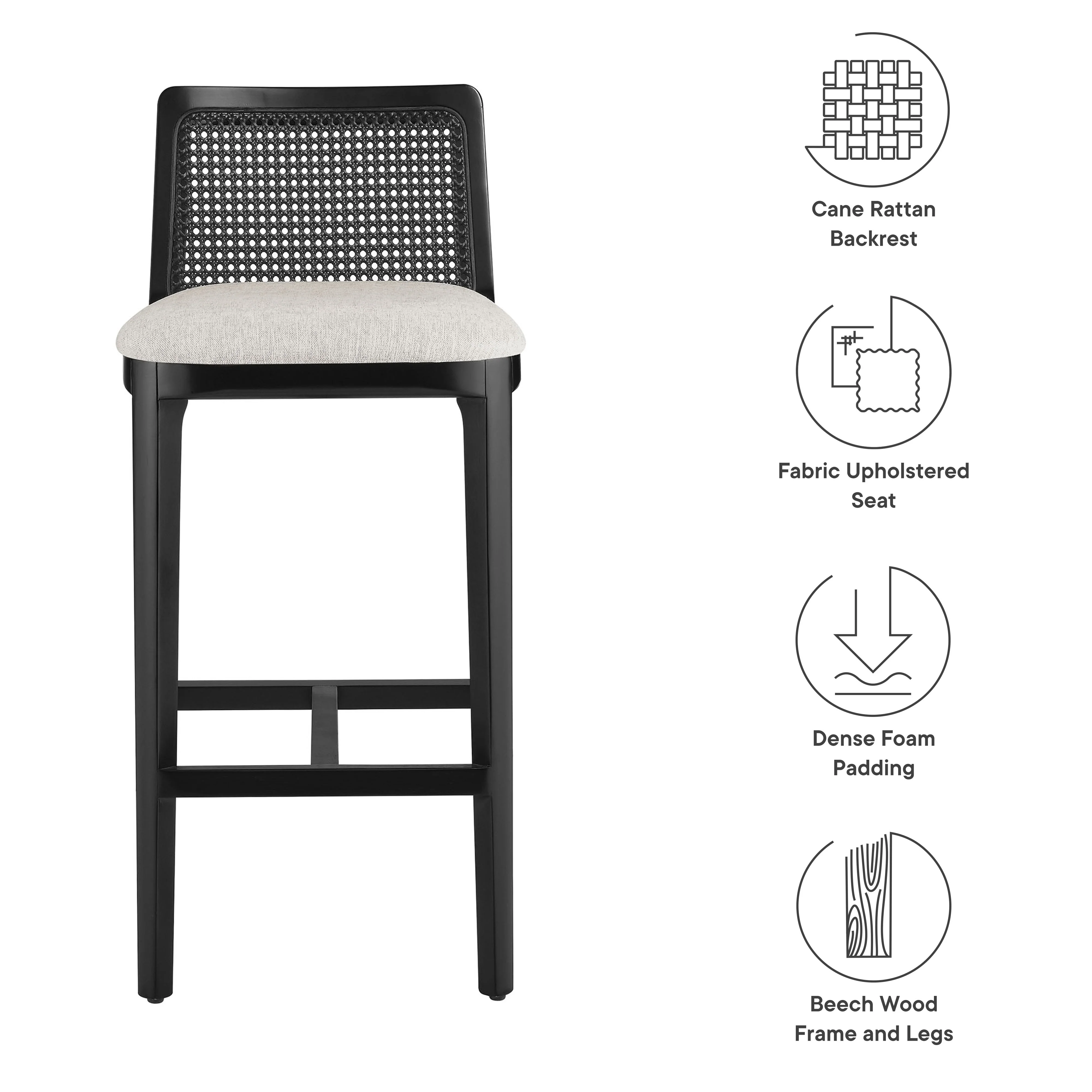 Monarch Wood and Rattan Bar Stool by Modway - Image 26