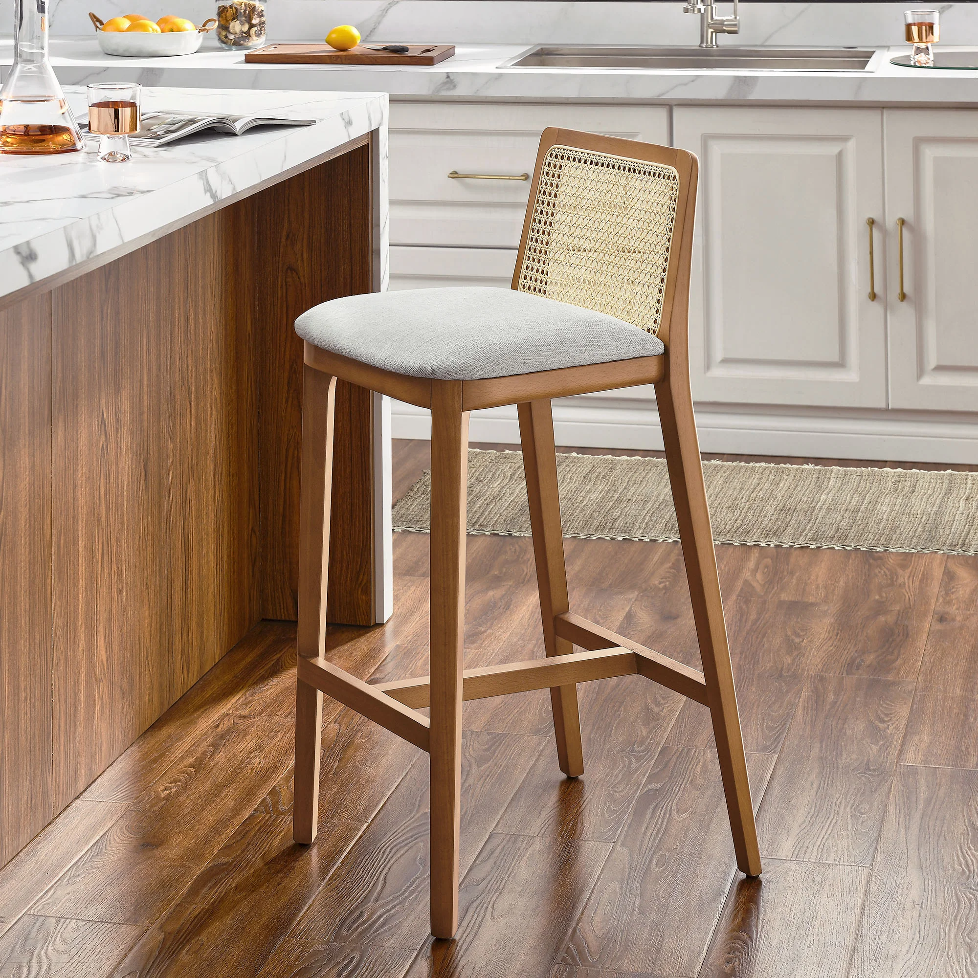 Monarch Wood and Rattan Bar Stool by Modway - Image 43