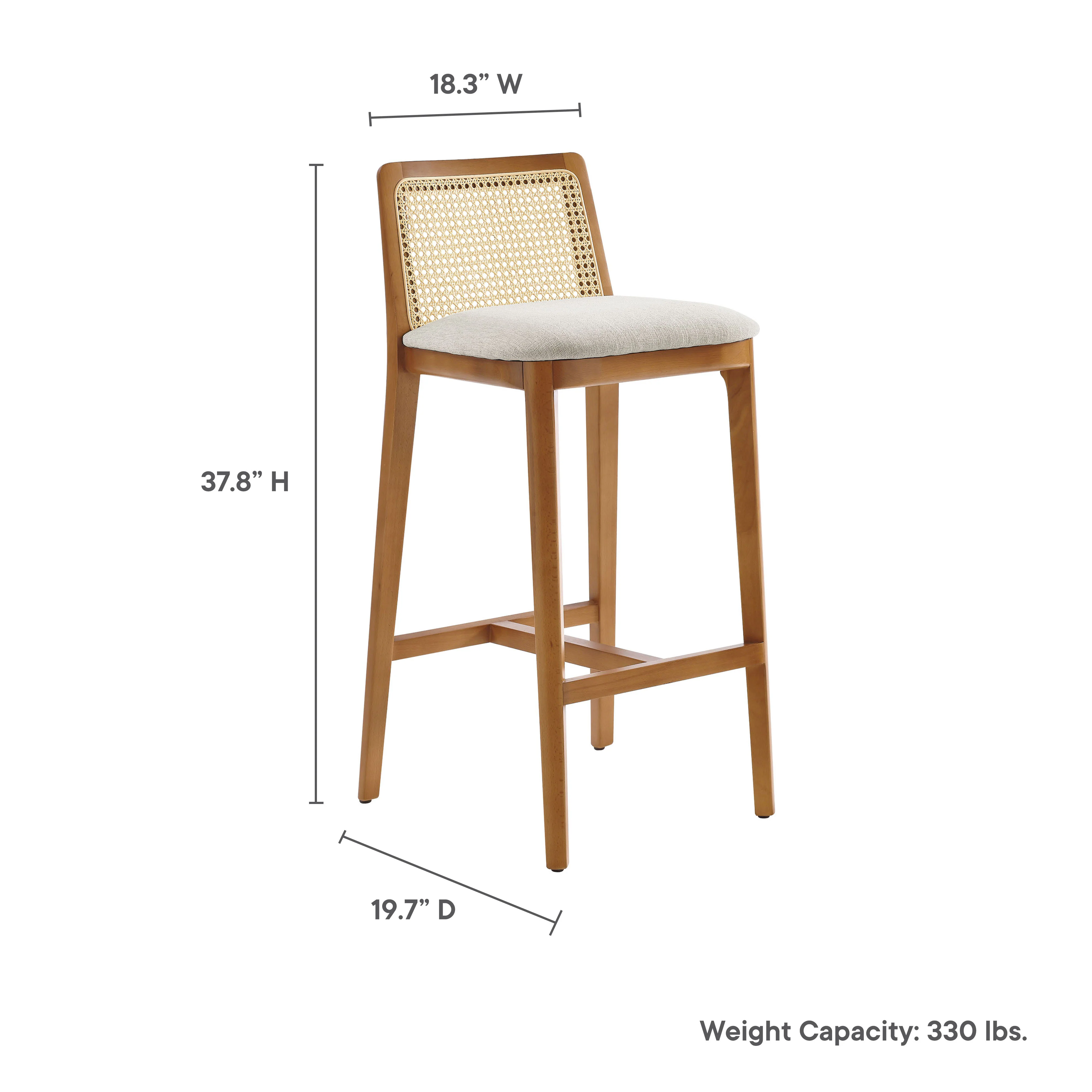 Monarch Wood and Rattan Bar Stool by Modway - Image 45