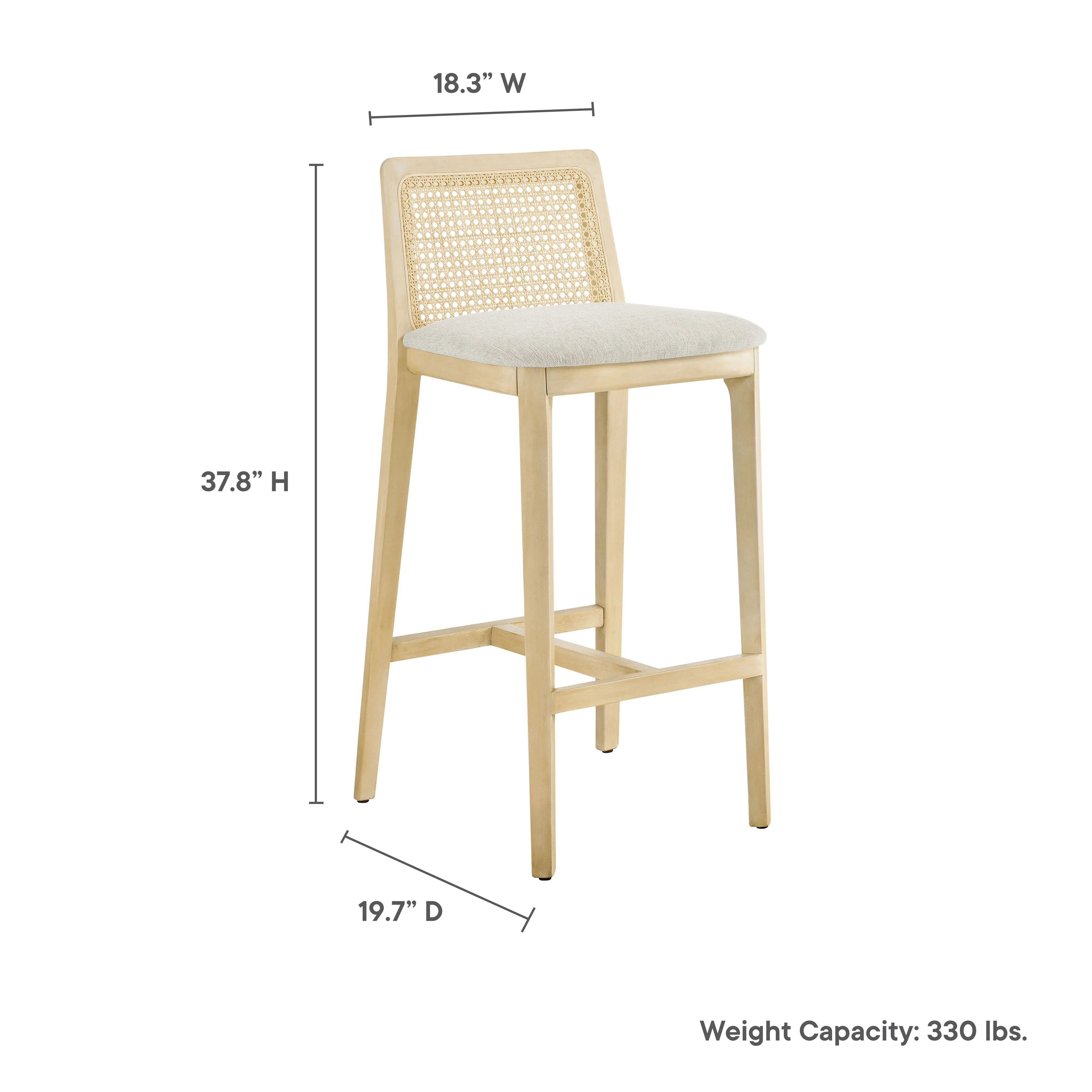 Monarch Wood and Rattan Bar Stool by Modway - Image 9