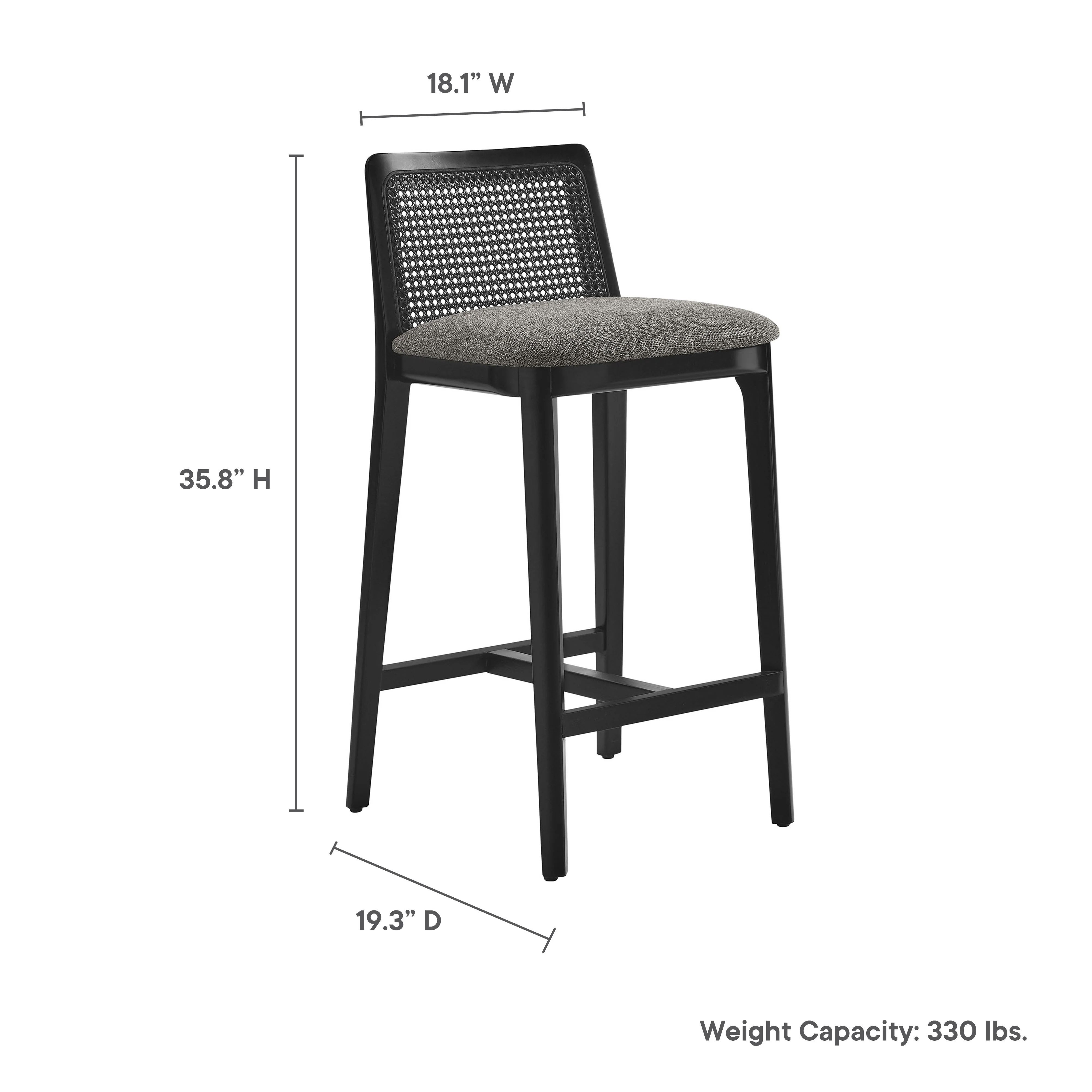 Monarch Wood and Rattan Counter Stool by Modway - Image 18